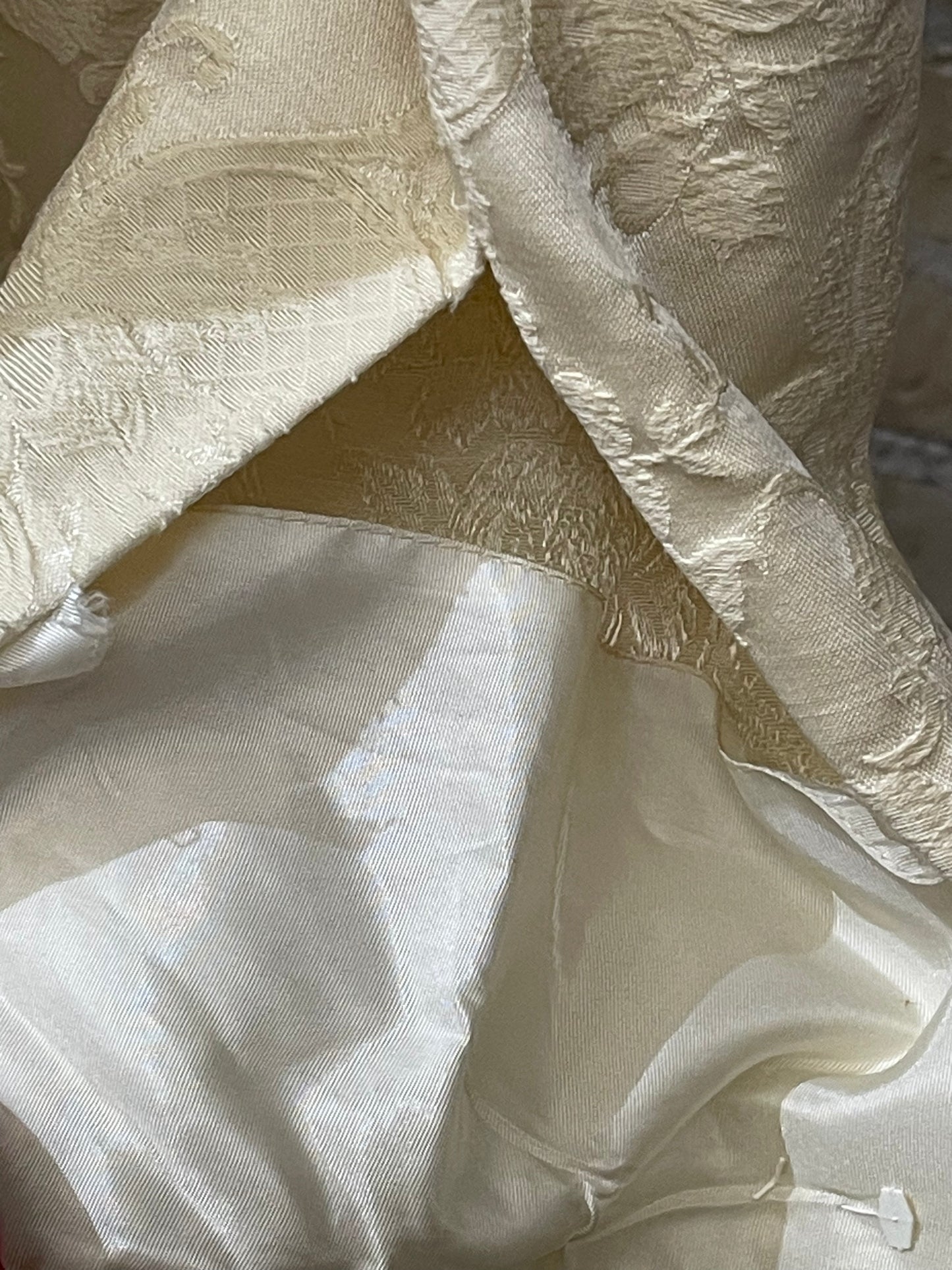 Ivory Brocade Evening Coat