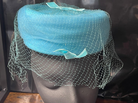 Teal Pillbox Hat