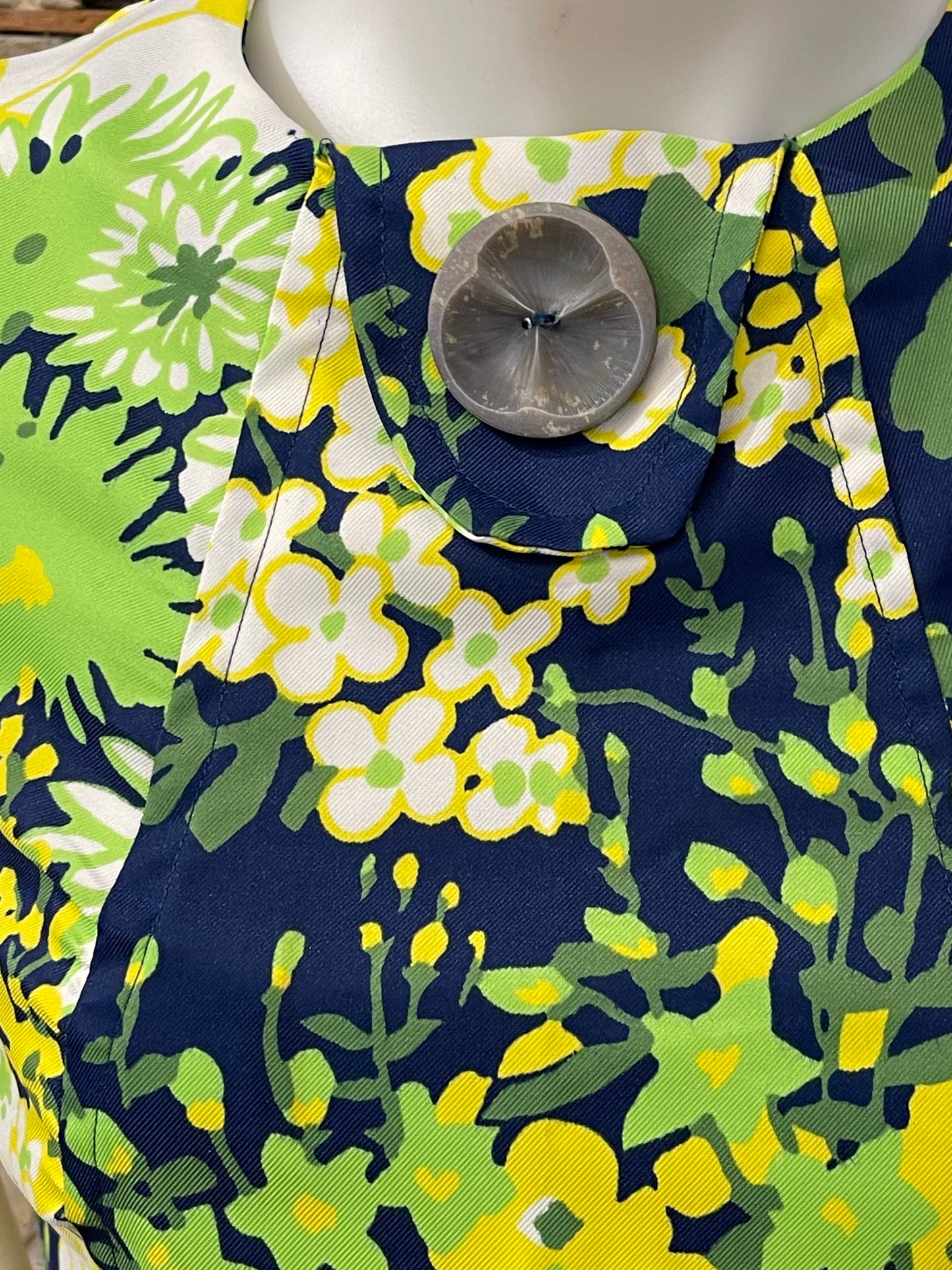 60s Navy Blue Floral Dress