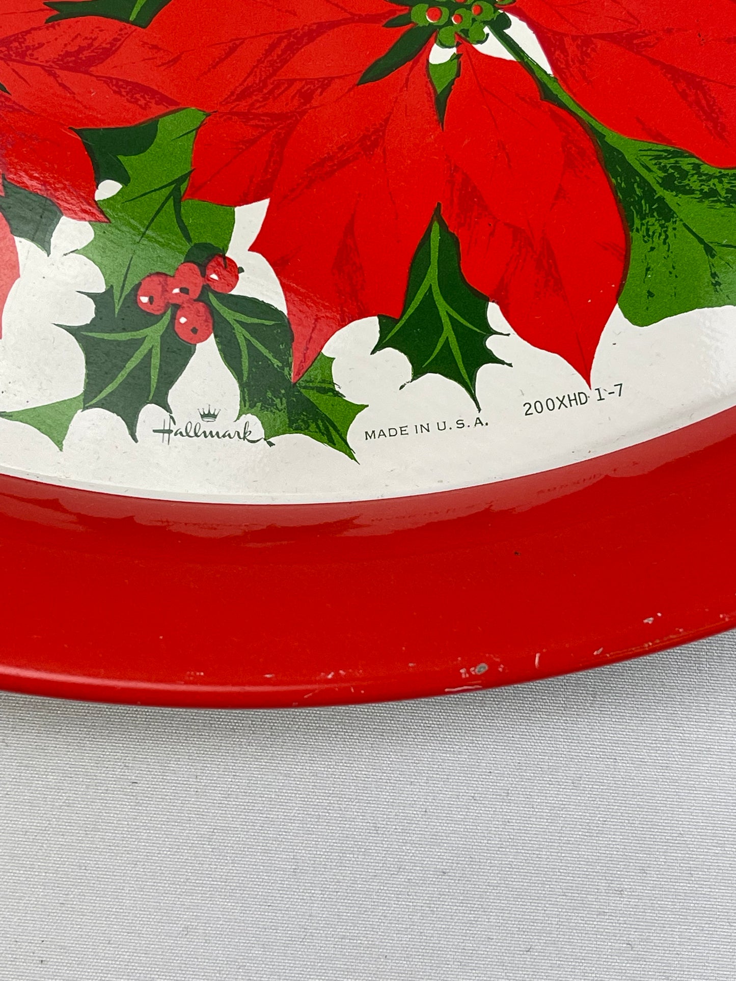 Round Hallmark Poinsettia Tray