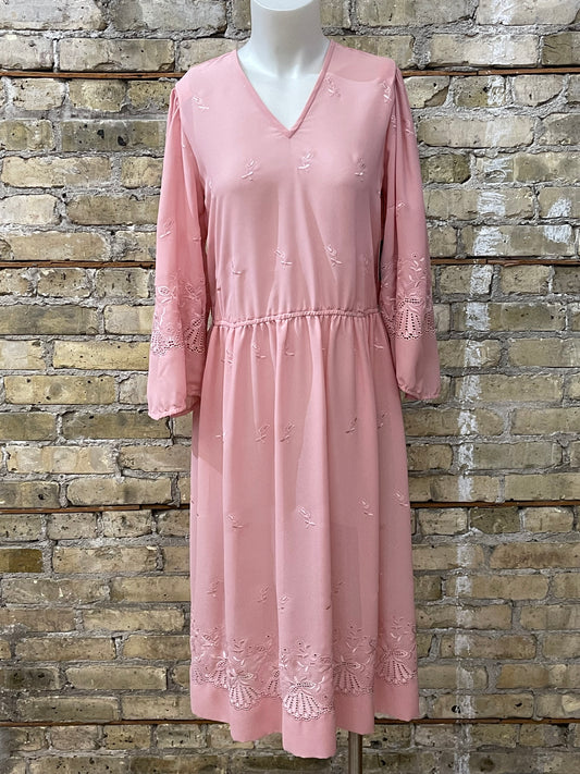 70s Pink Boho Style Dress