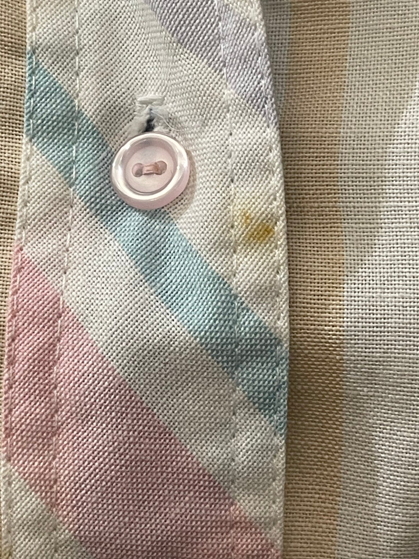 Pastel Striped 80s Shirt Dress