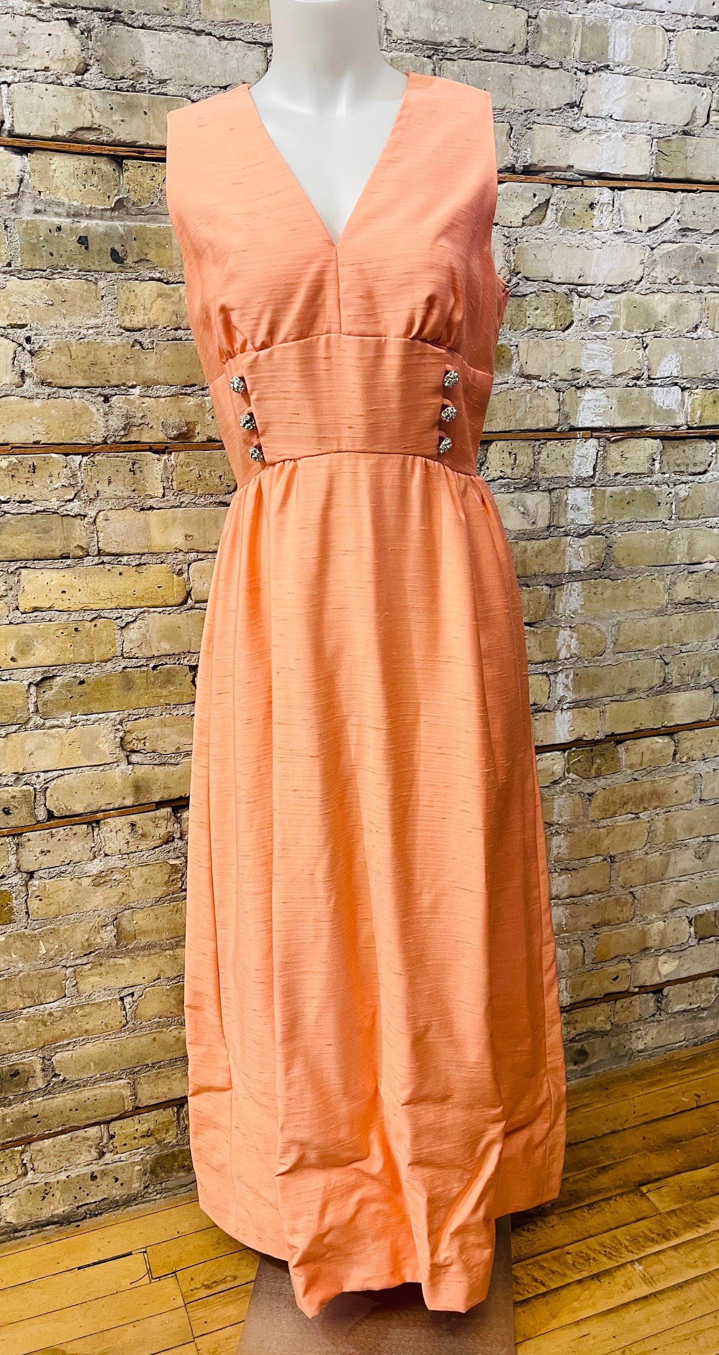 60s Salmon Full Length Gown