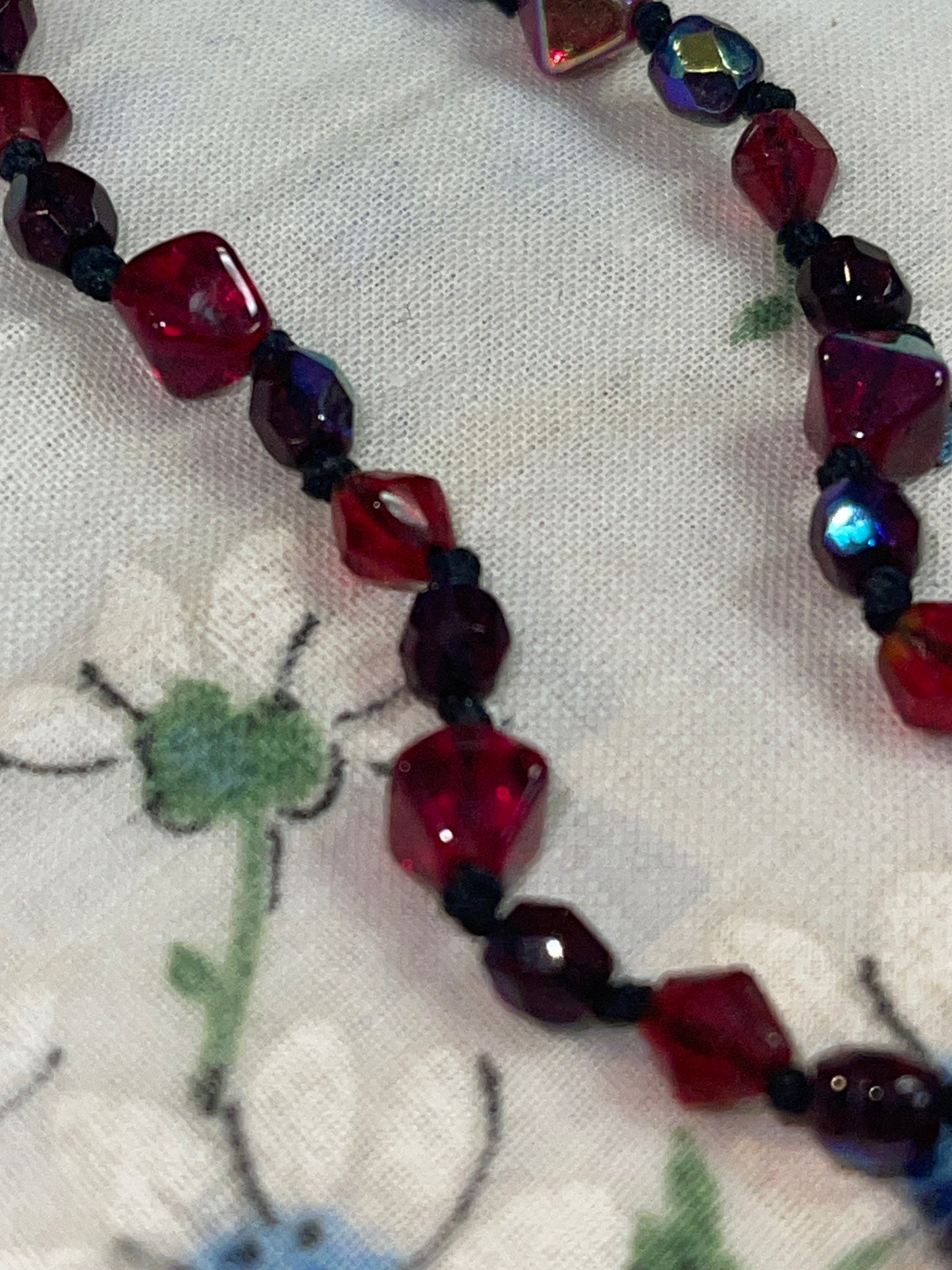 Garnet Colored Bead Necklace