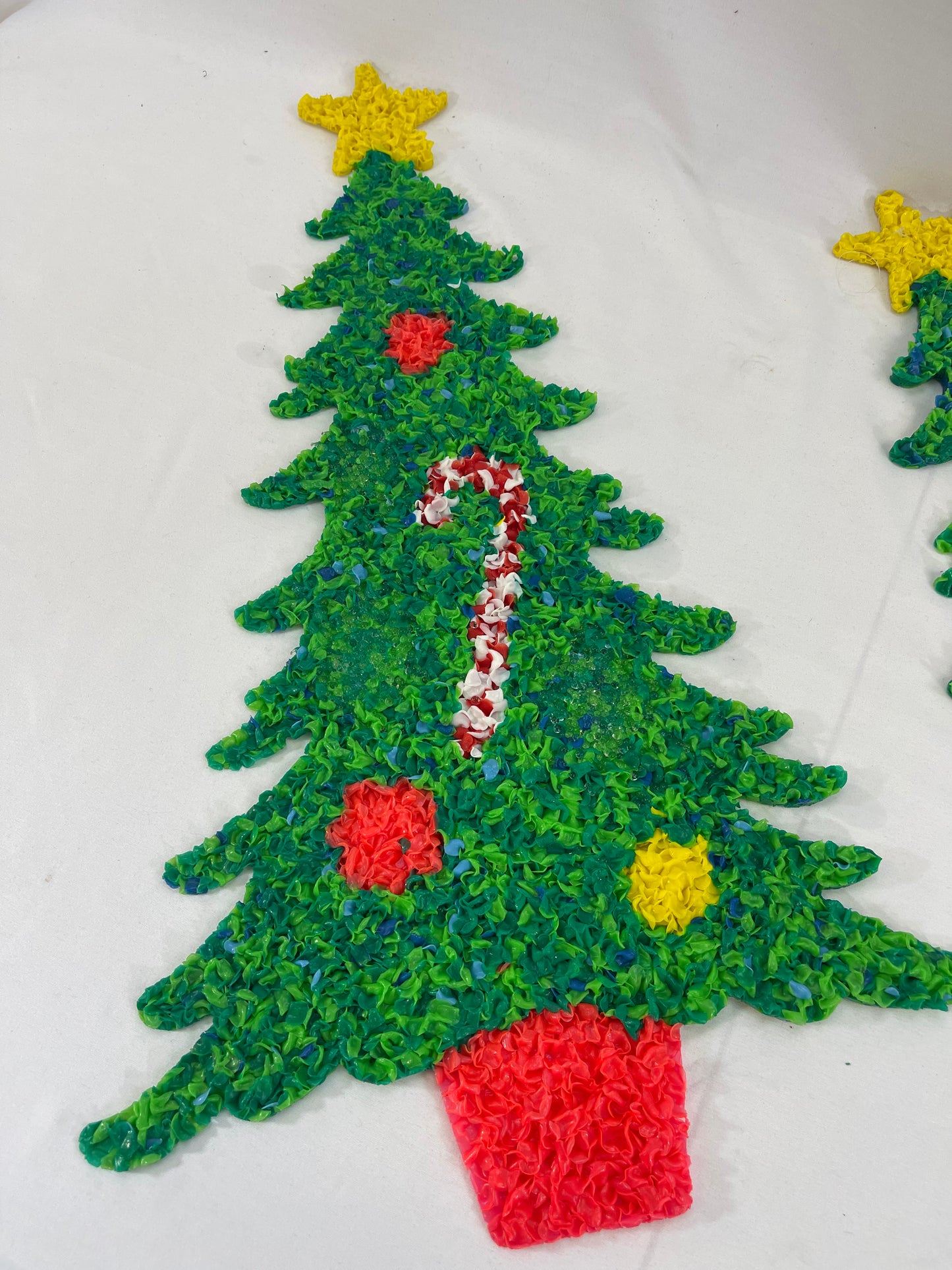 Melted Popcorn Plastic Christmas Trees