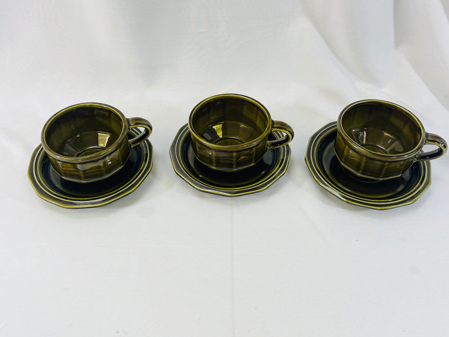 Pfaltzgraff Heritage Green Cups & Saucers Set of 3