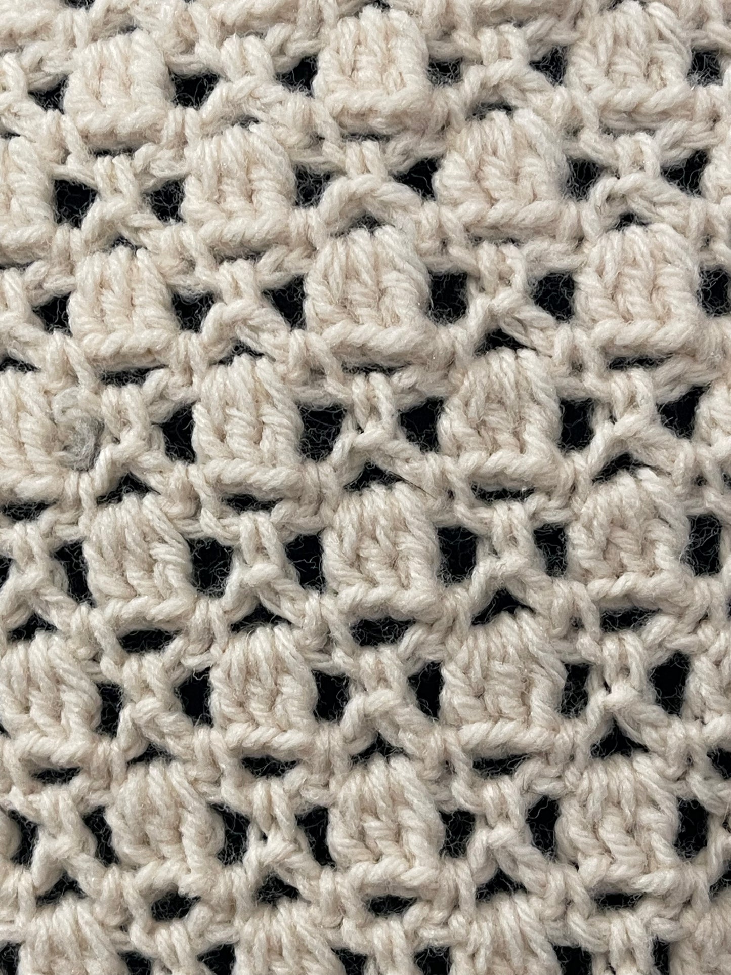 Vintage Beige Crochet Shawl