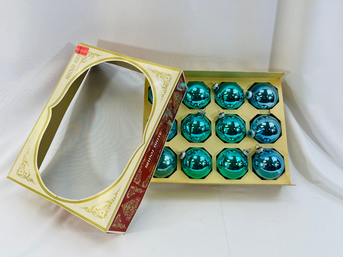 Teal Blue Shiny Brite Ornaments