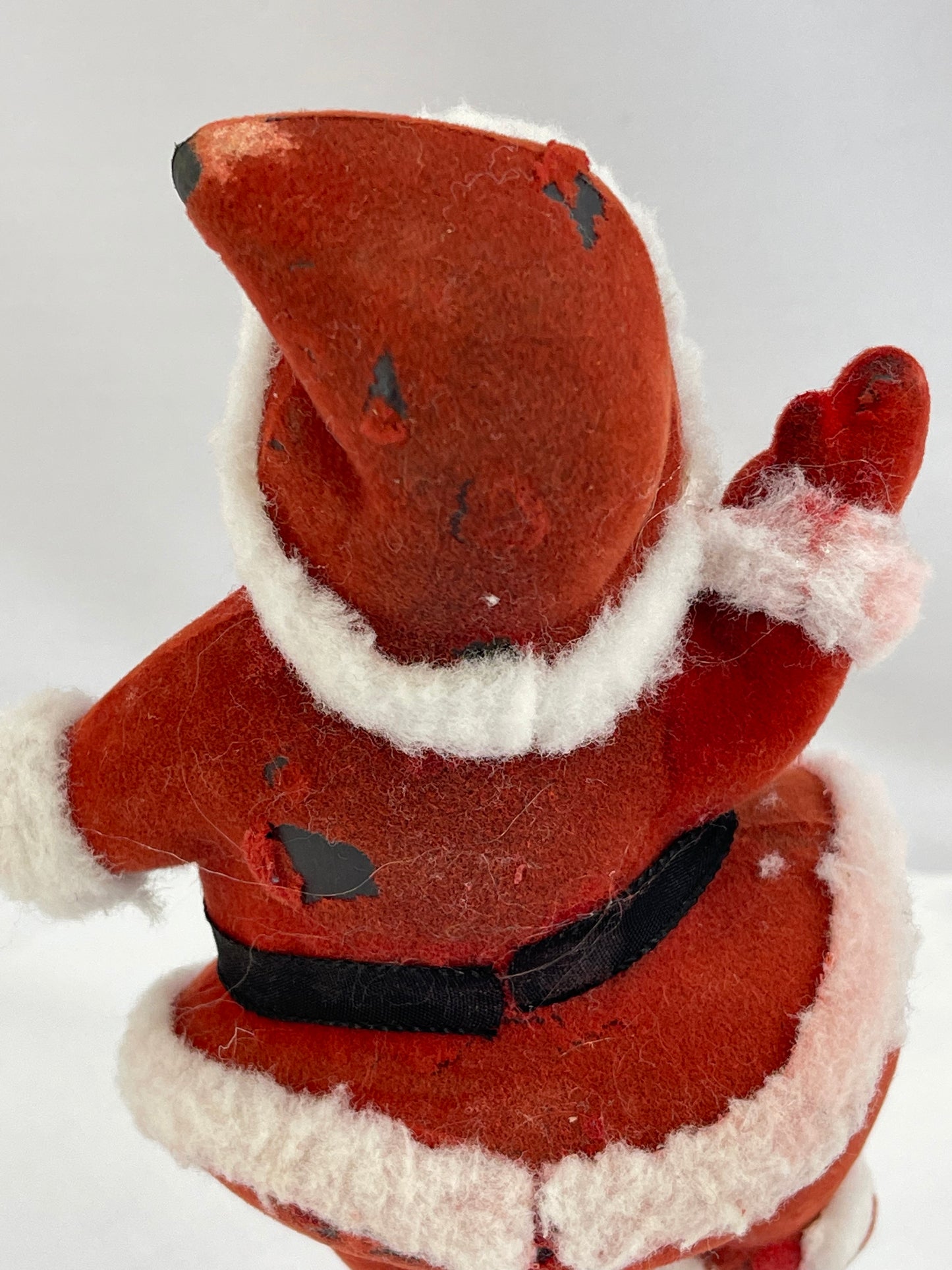 Vintage Flocked Dancing Santa