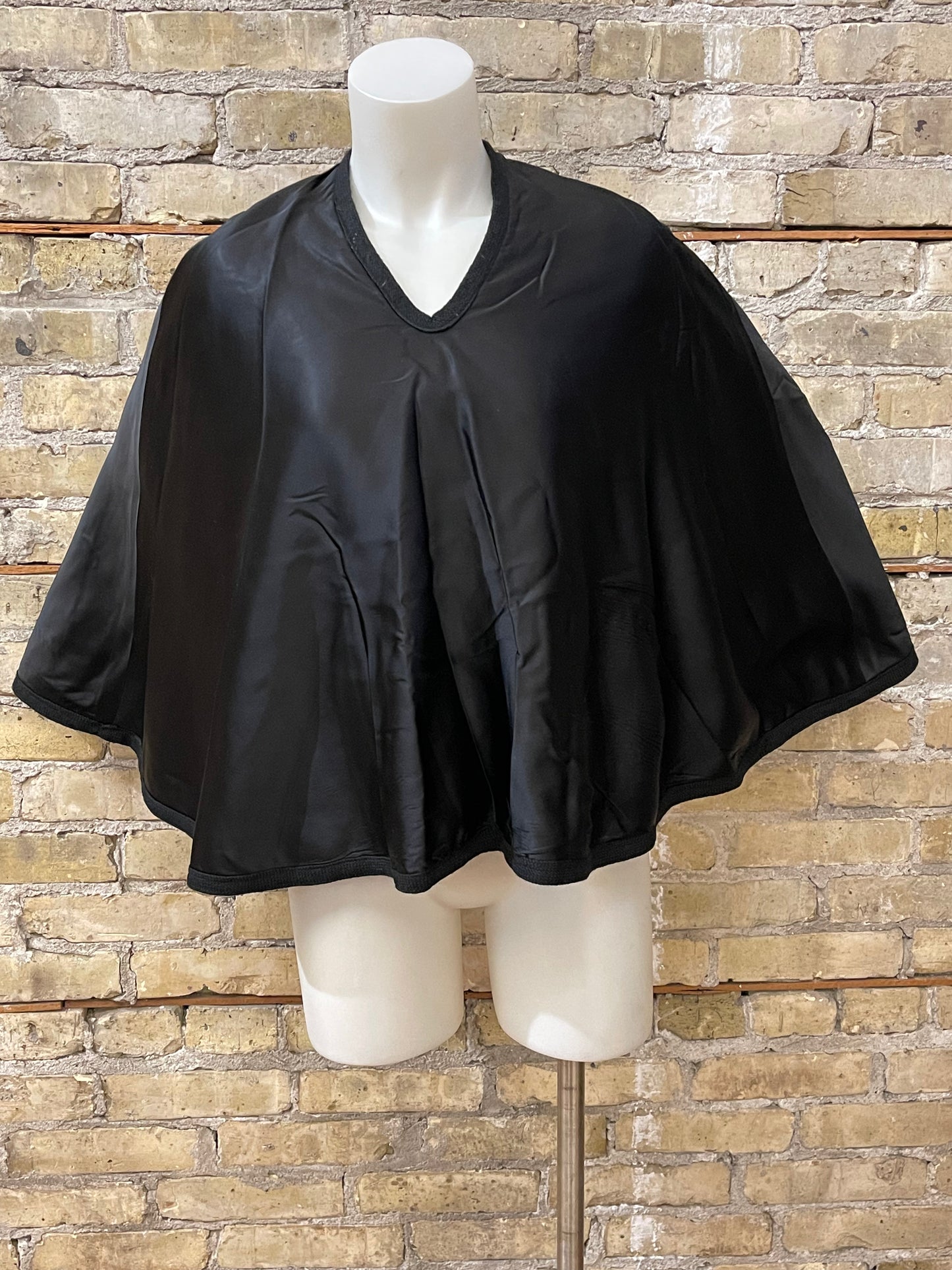 Black Wool Poncho Cape