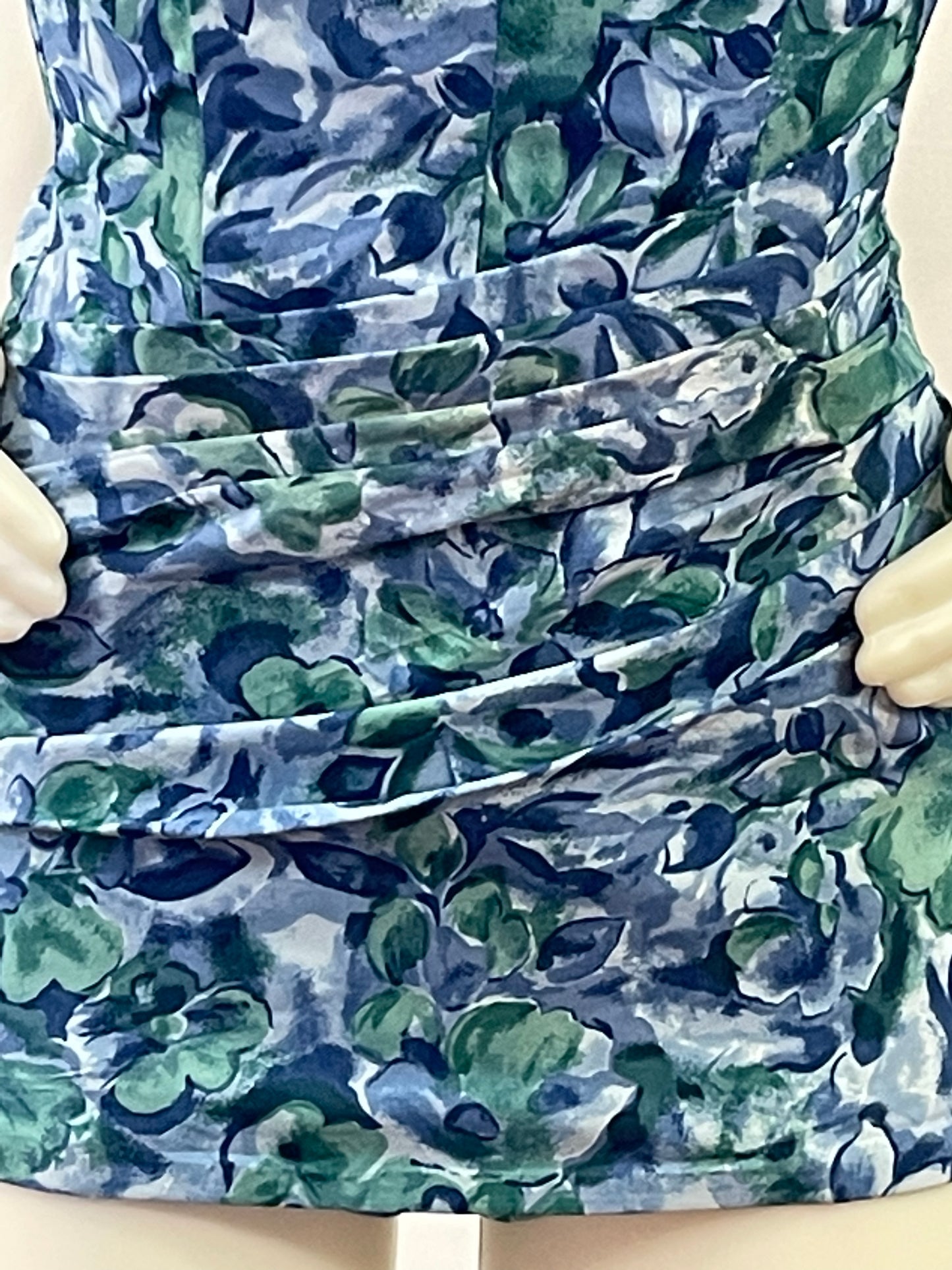 50s Blue Floral Swimsuit