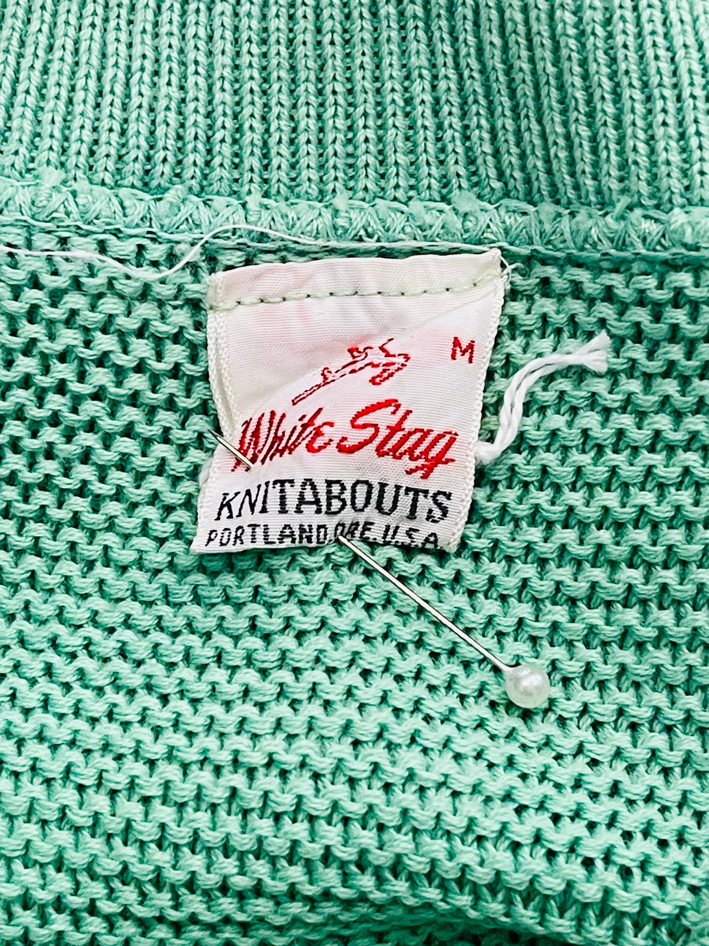 Green White Stag Knit Polo