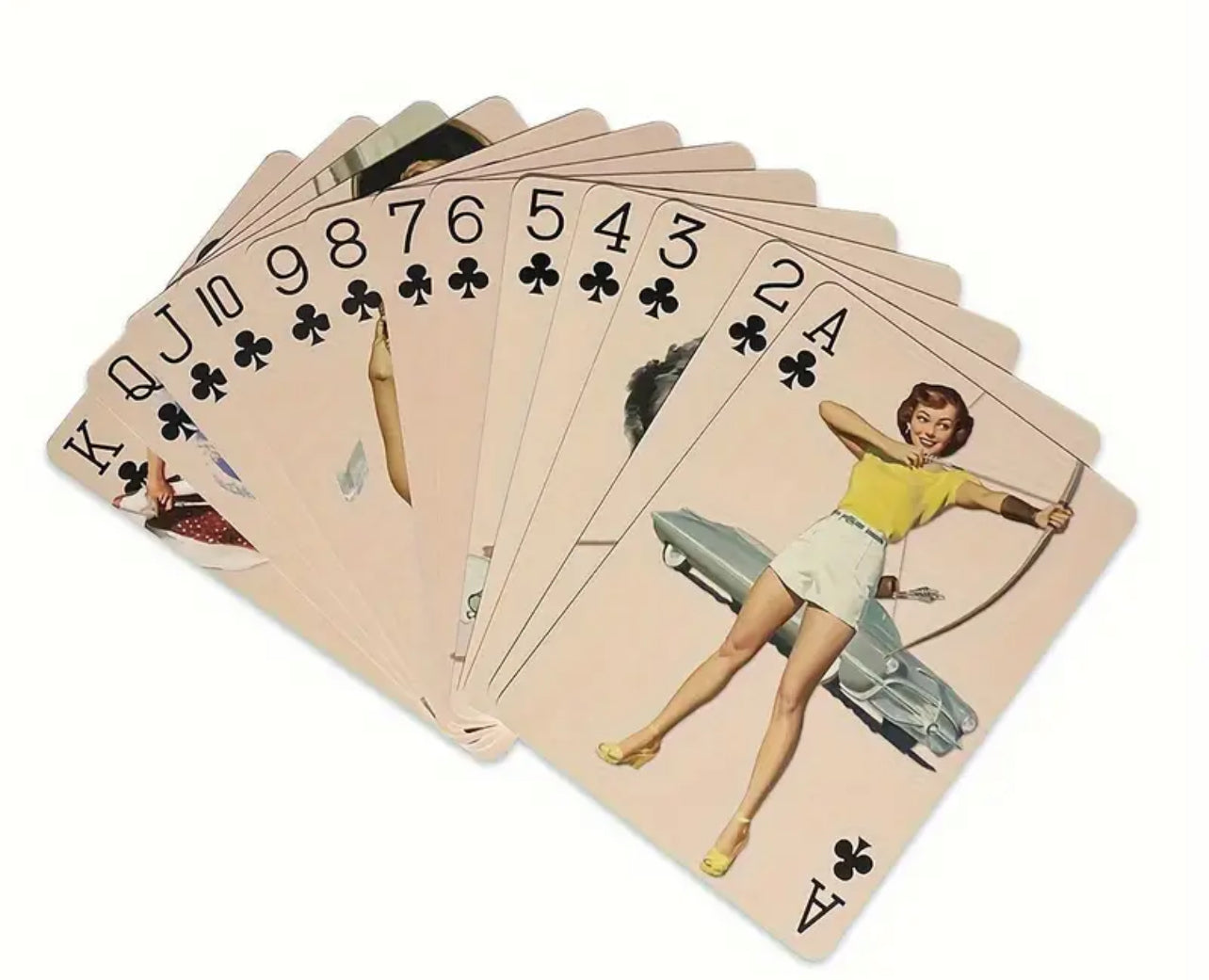 Retro Pinup Girl Playing Cards