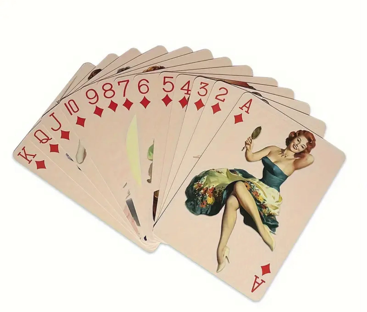 Retro Pinup Girl Playing Cards