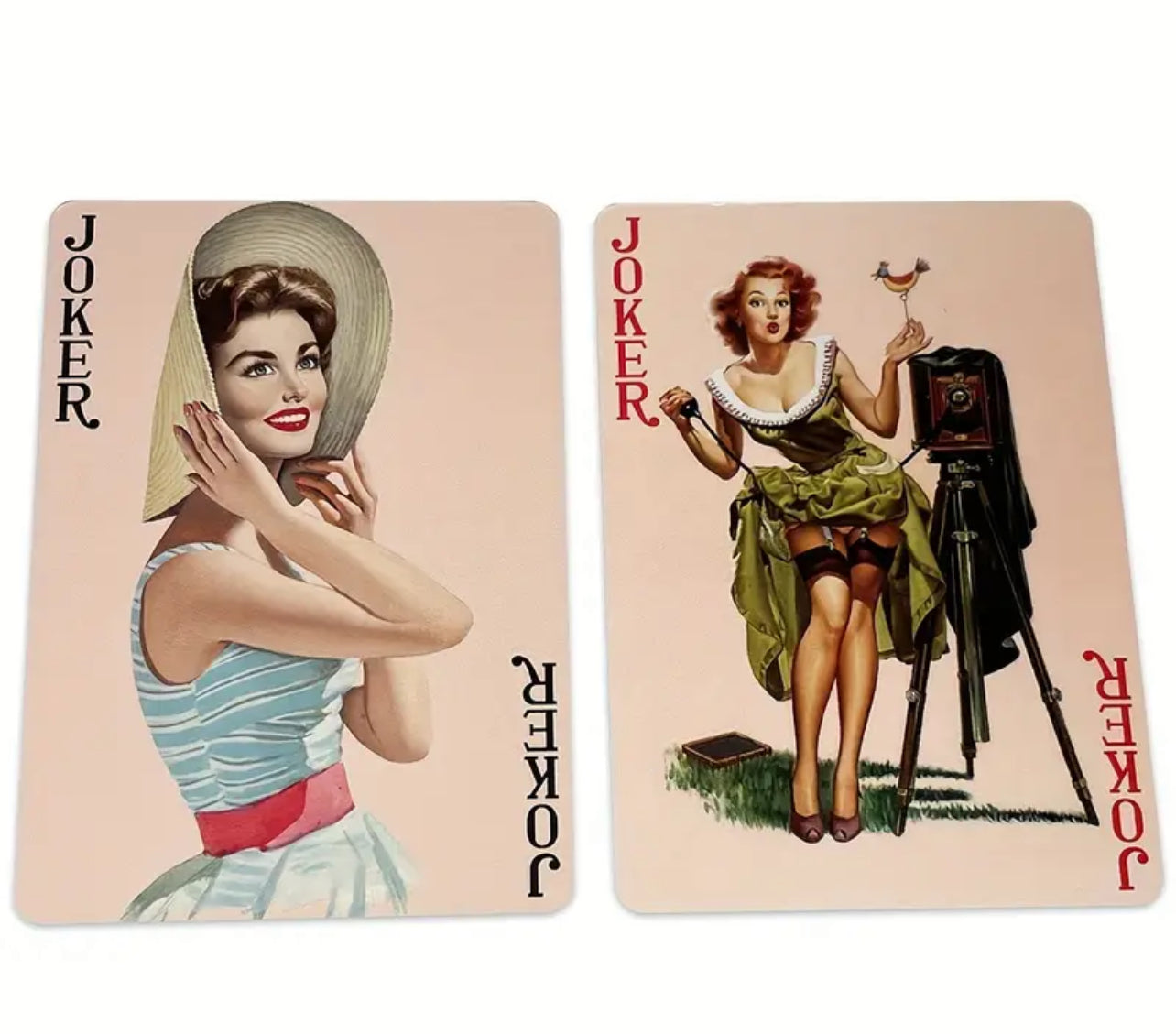Retro Pinup Girl Playing Cards
