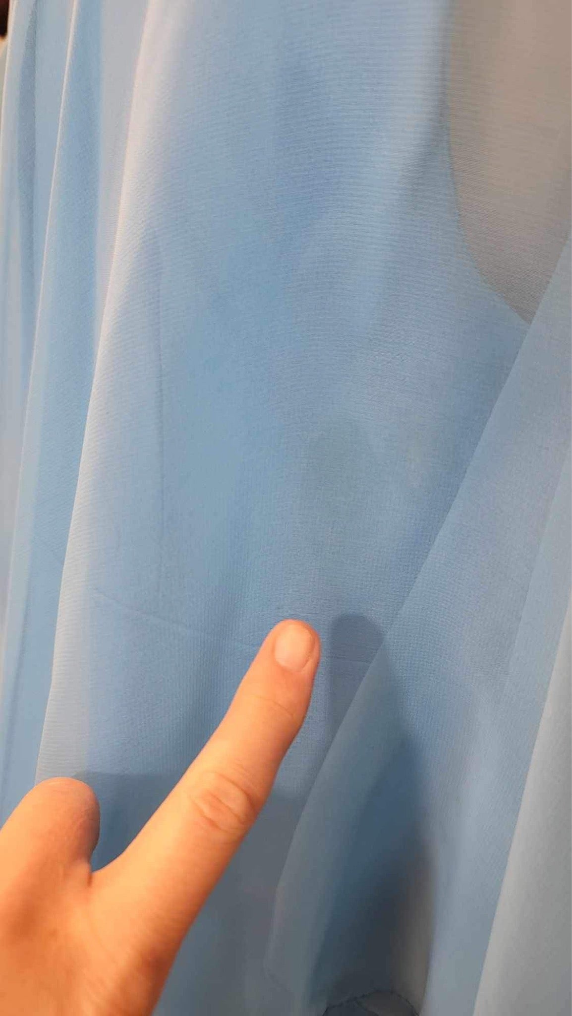 Blue 70s Maxi Dress with Sheer Cape