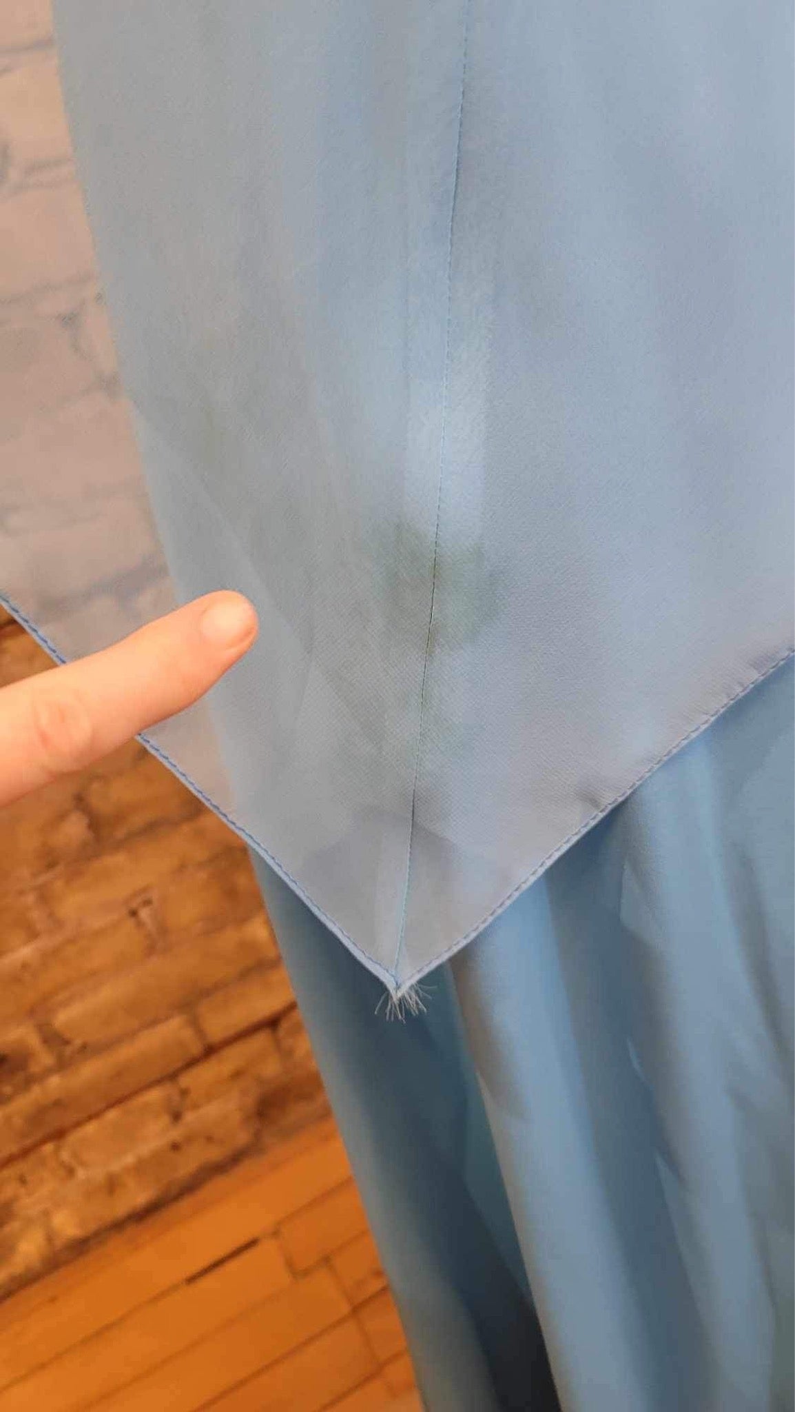 Blue 70s Maxi Dress with Sheer Cape