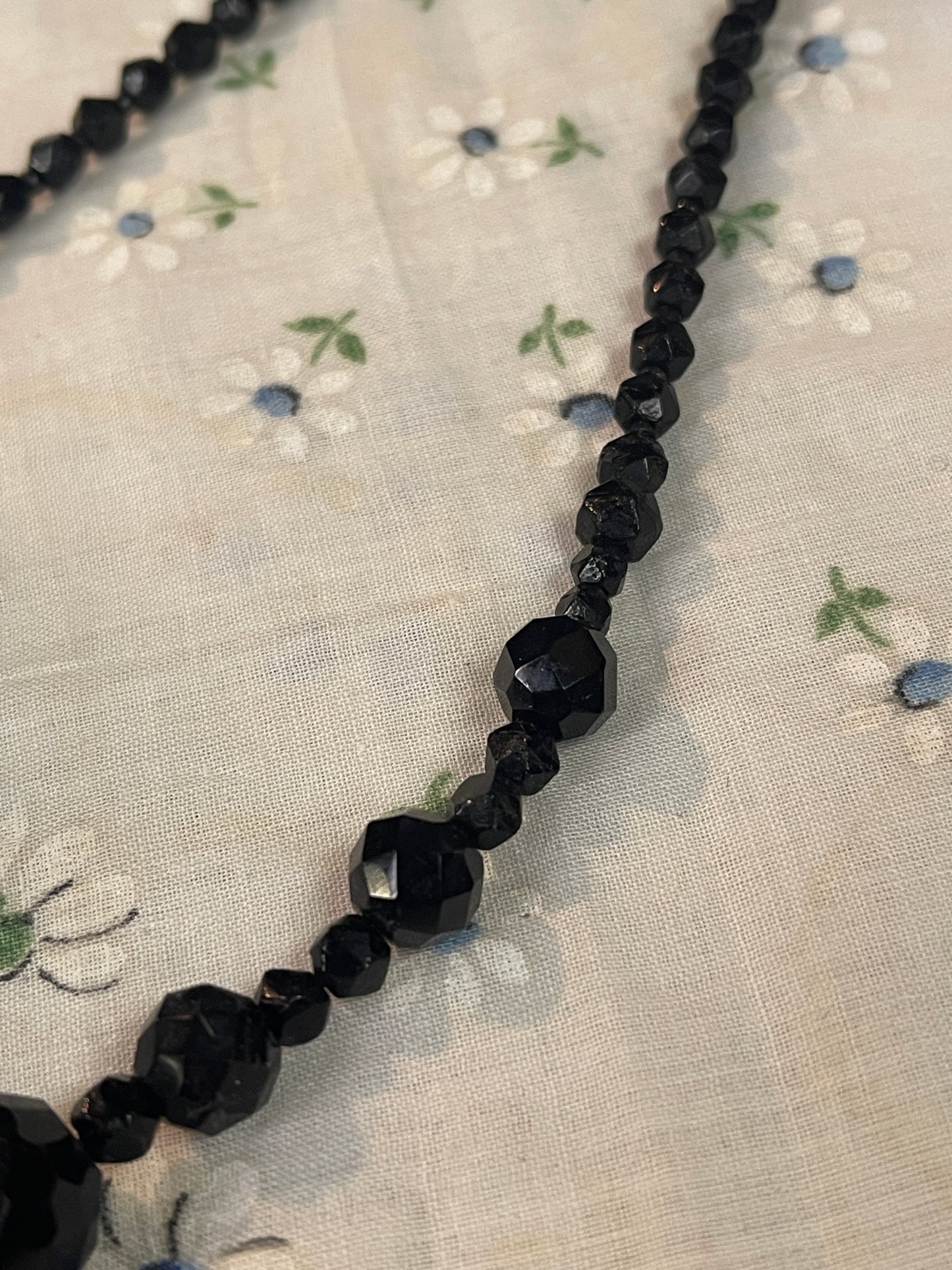 Black Multi-faceted Beaded Necklaces