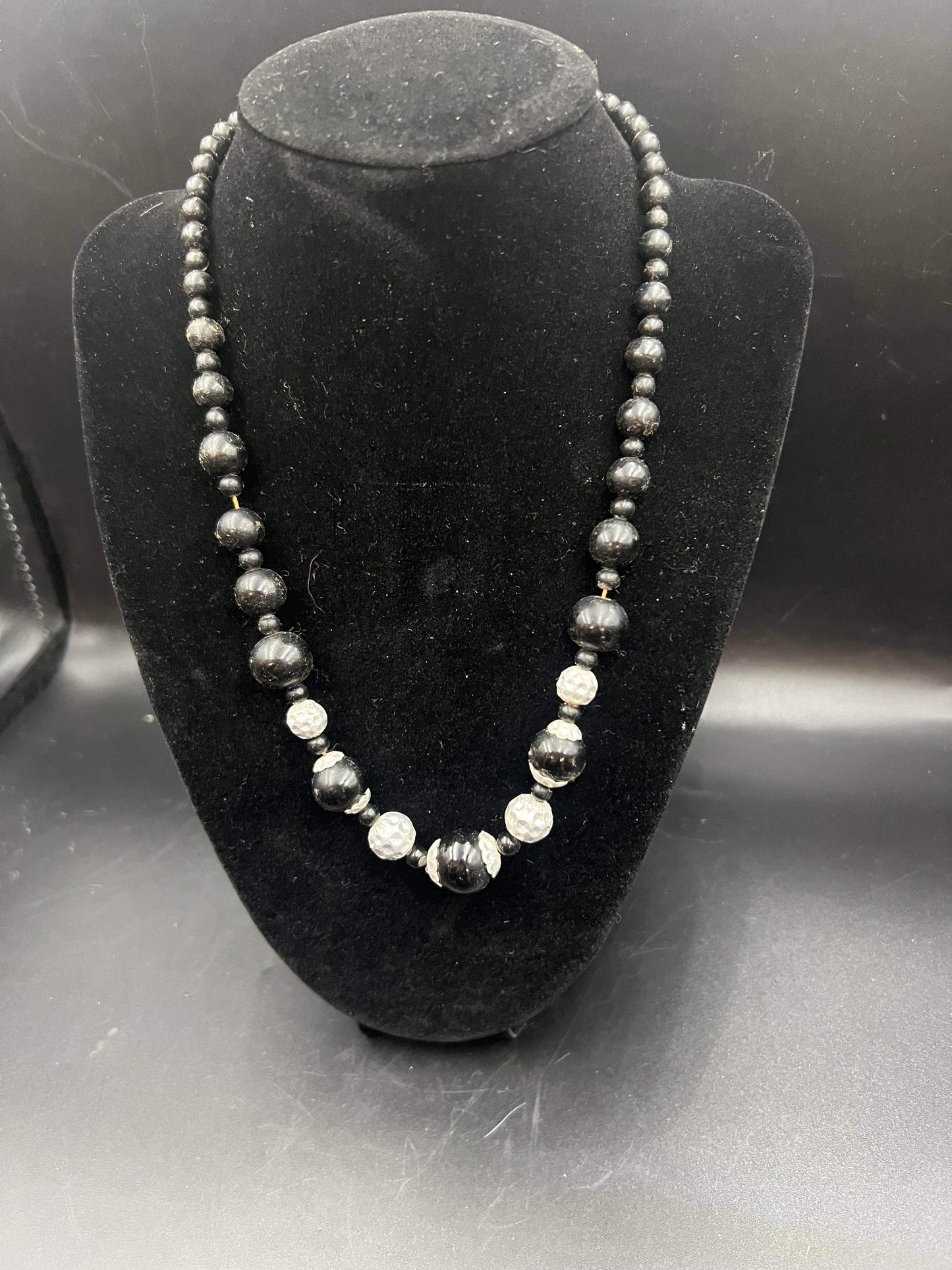 Black & Silver Beaded Necklace