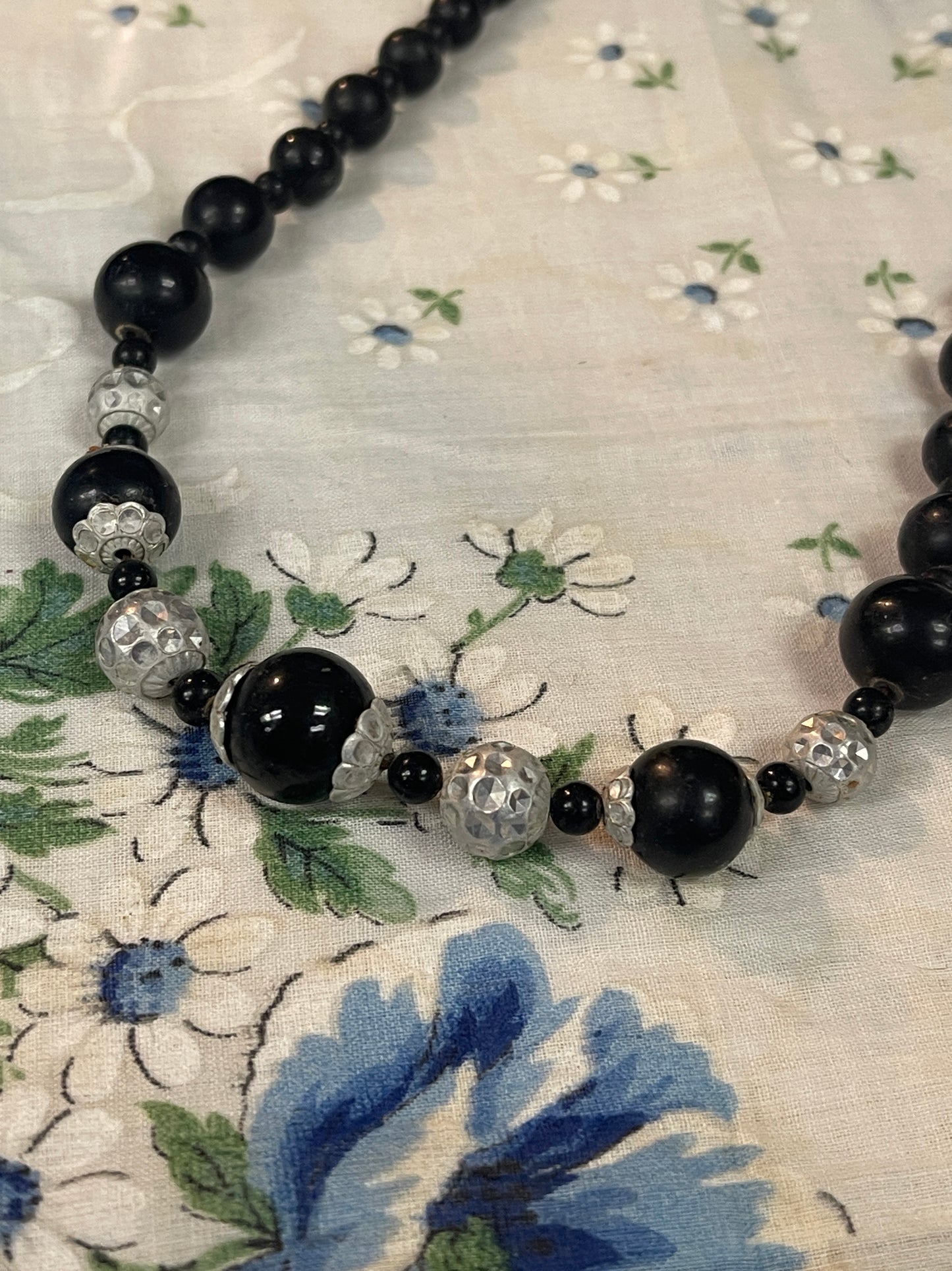 Black & Silver Beaded Necklace