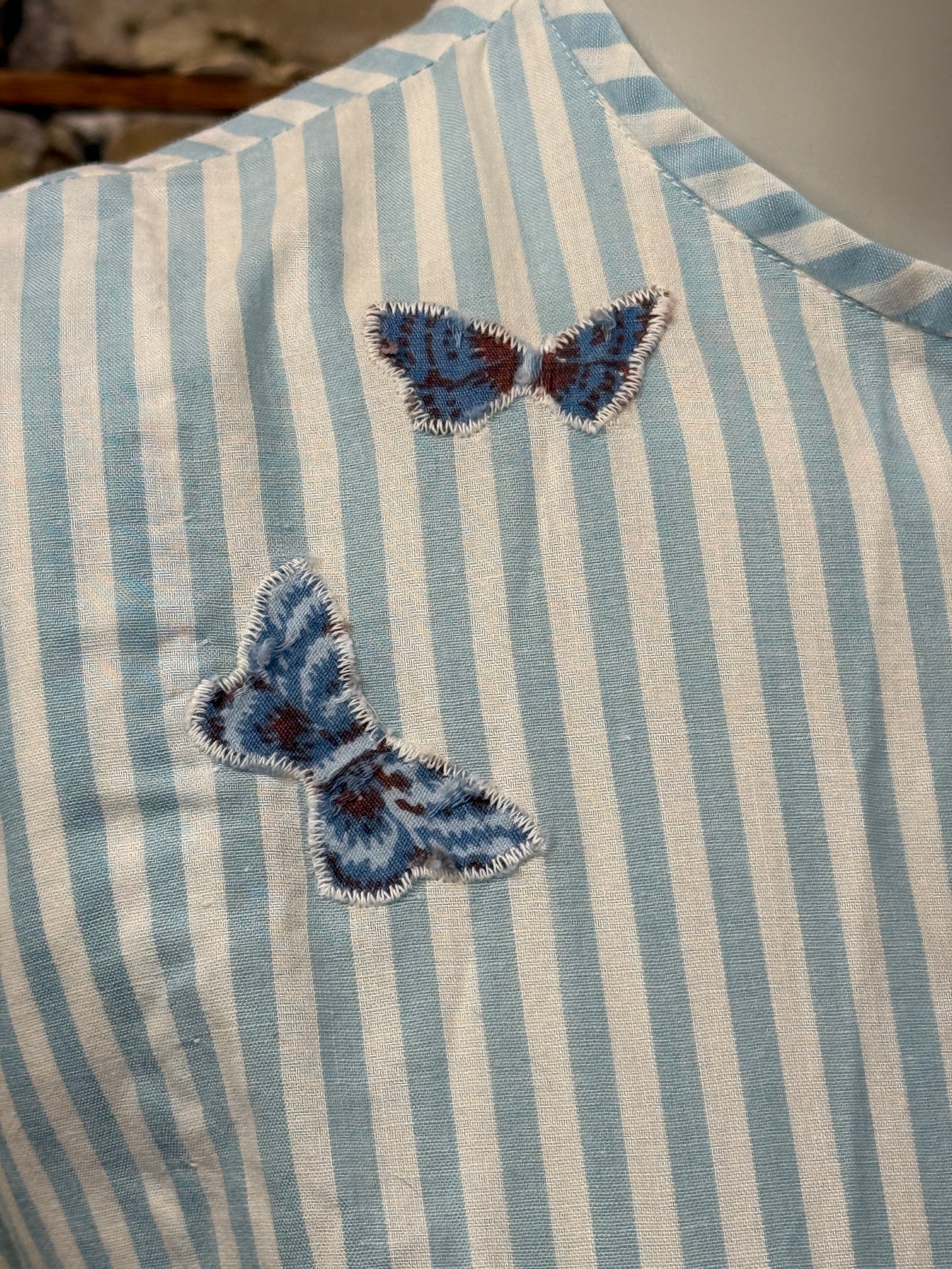 Blue Striped Butterfly Dress