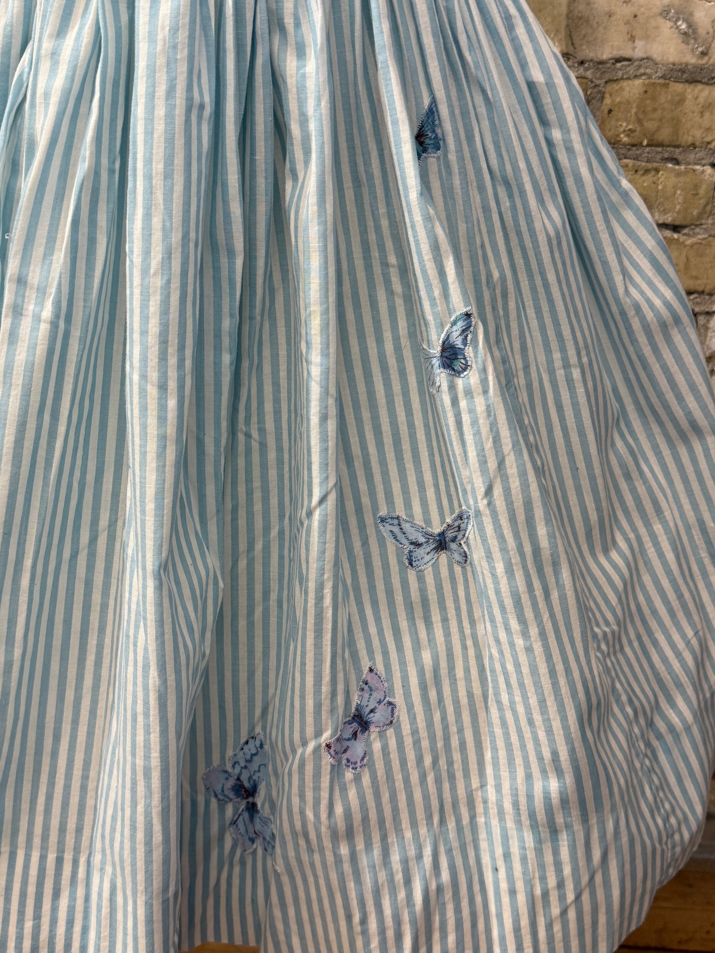 Blue Striped Butterfly Dress