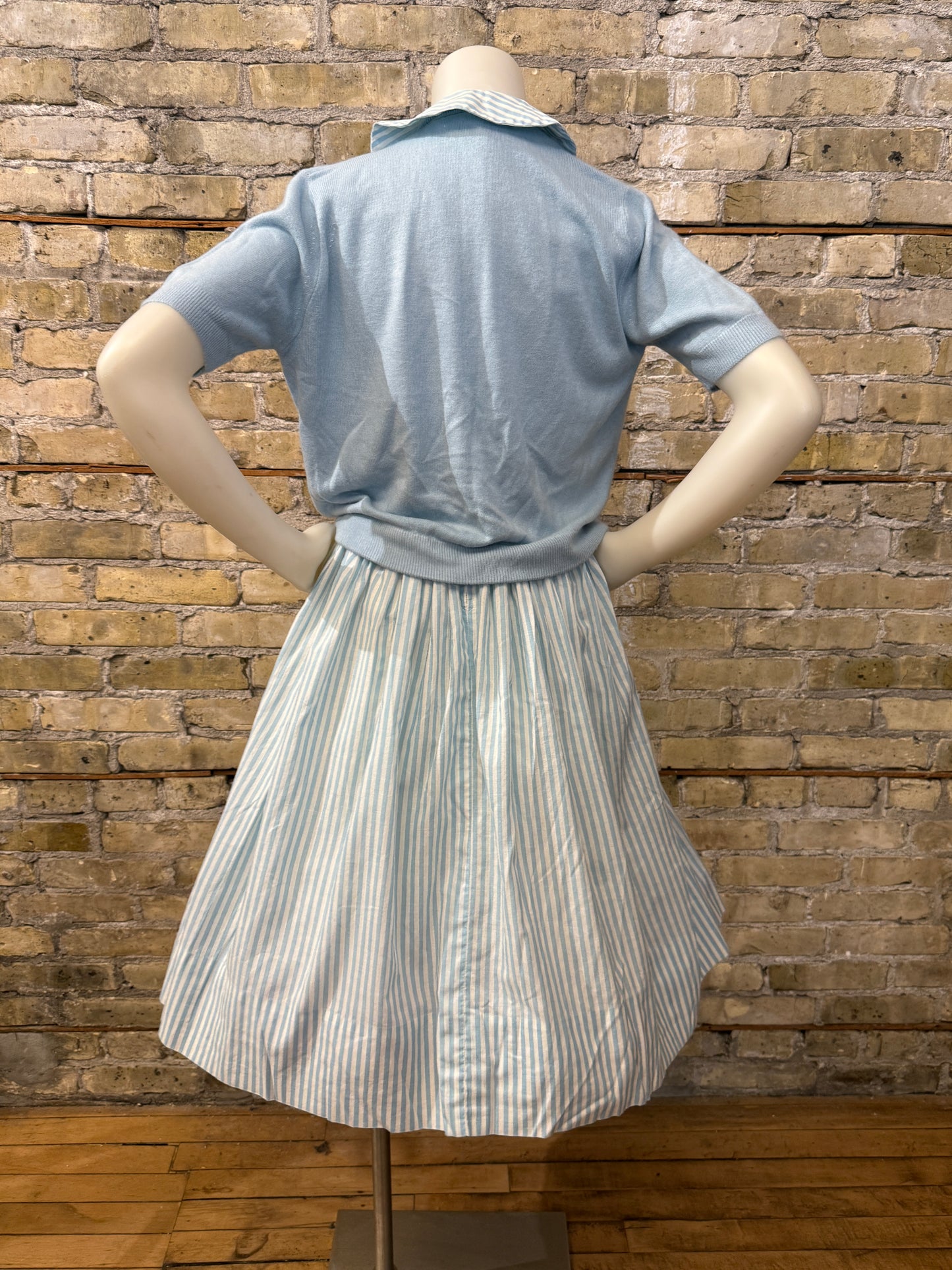 Blue Striped Butterfly Dress