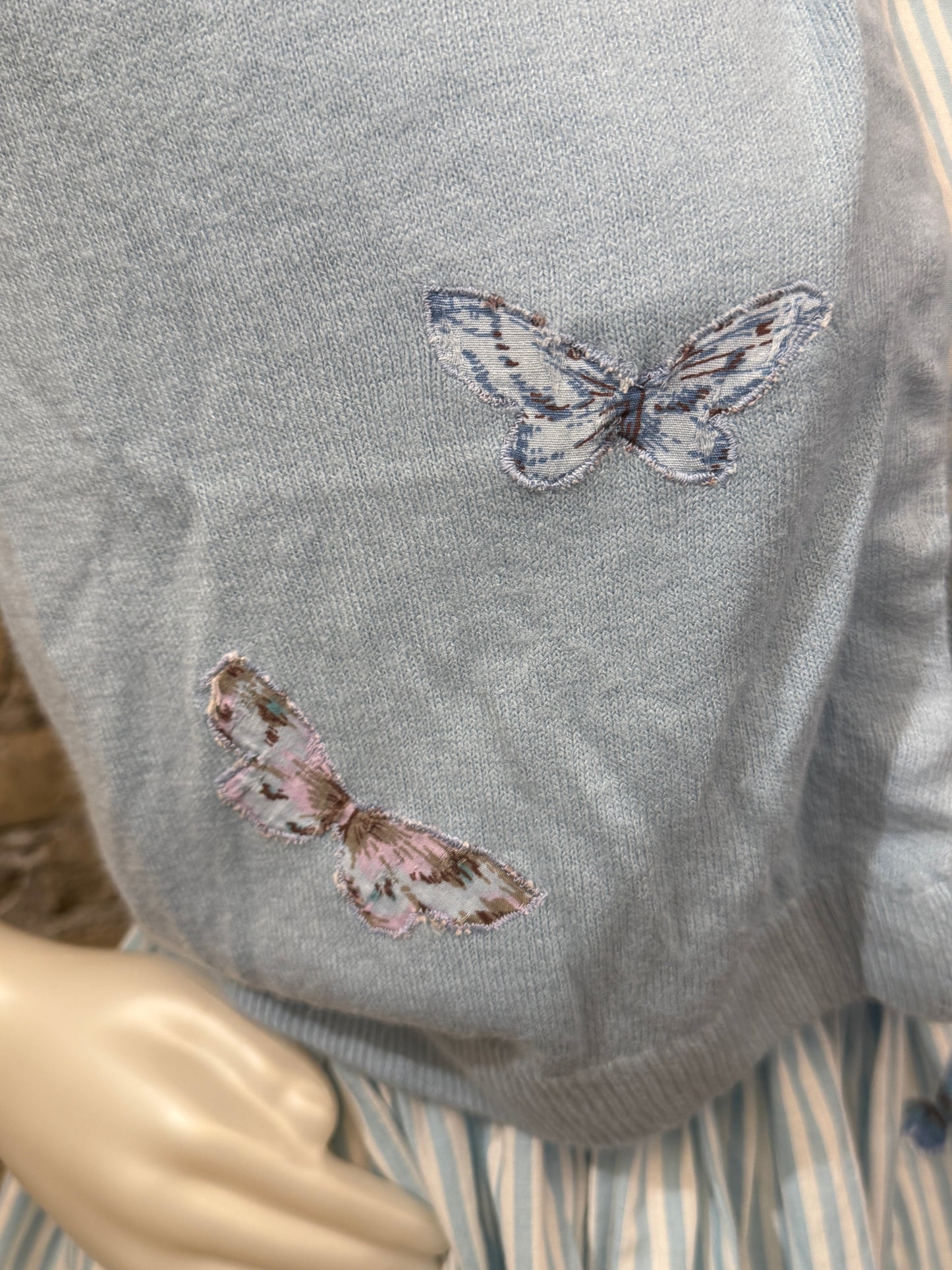Blue Striped Butterfly Dress