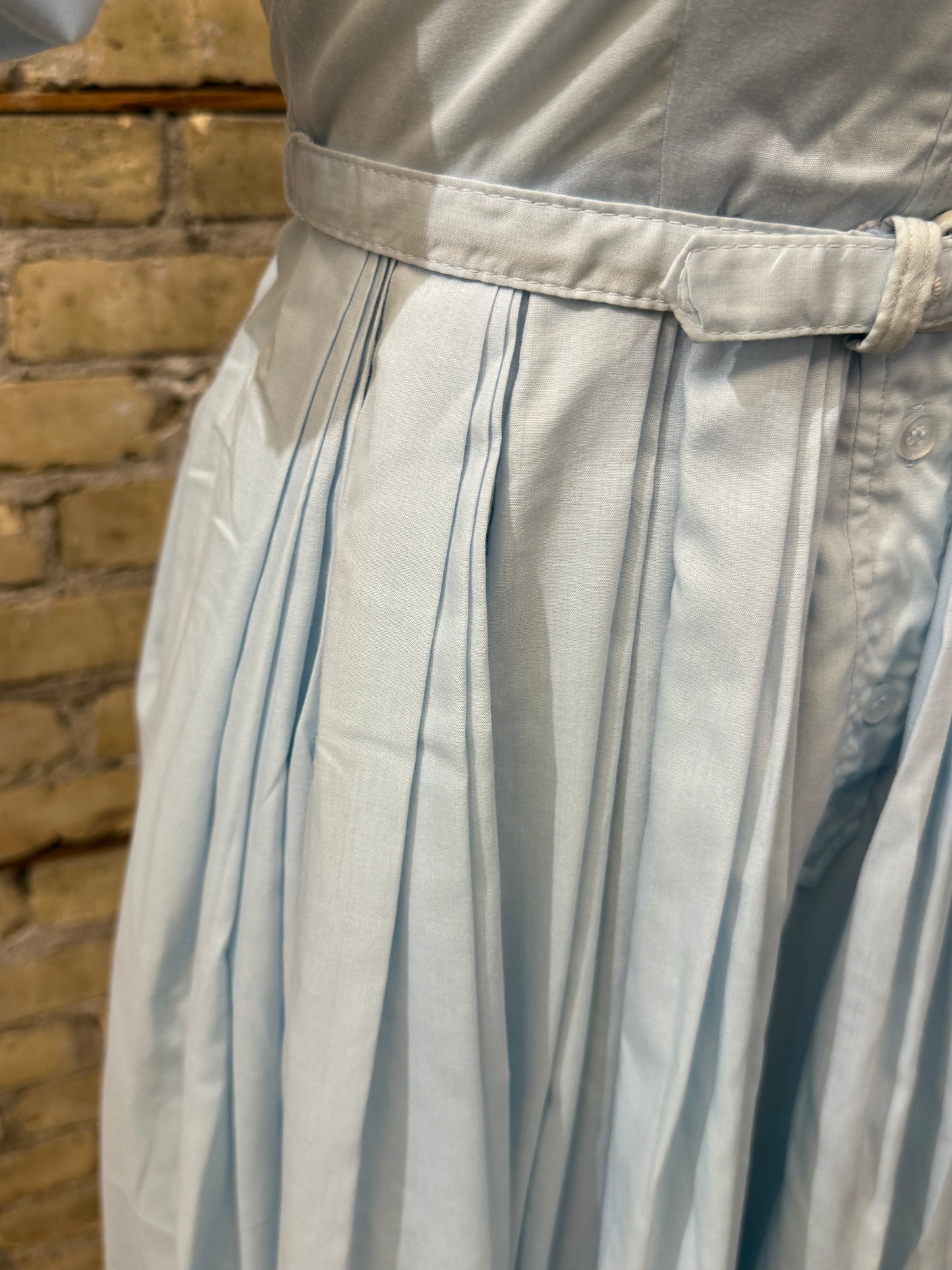 Blue Cotton Day Dress with Slip