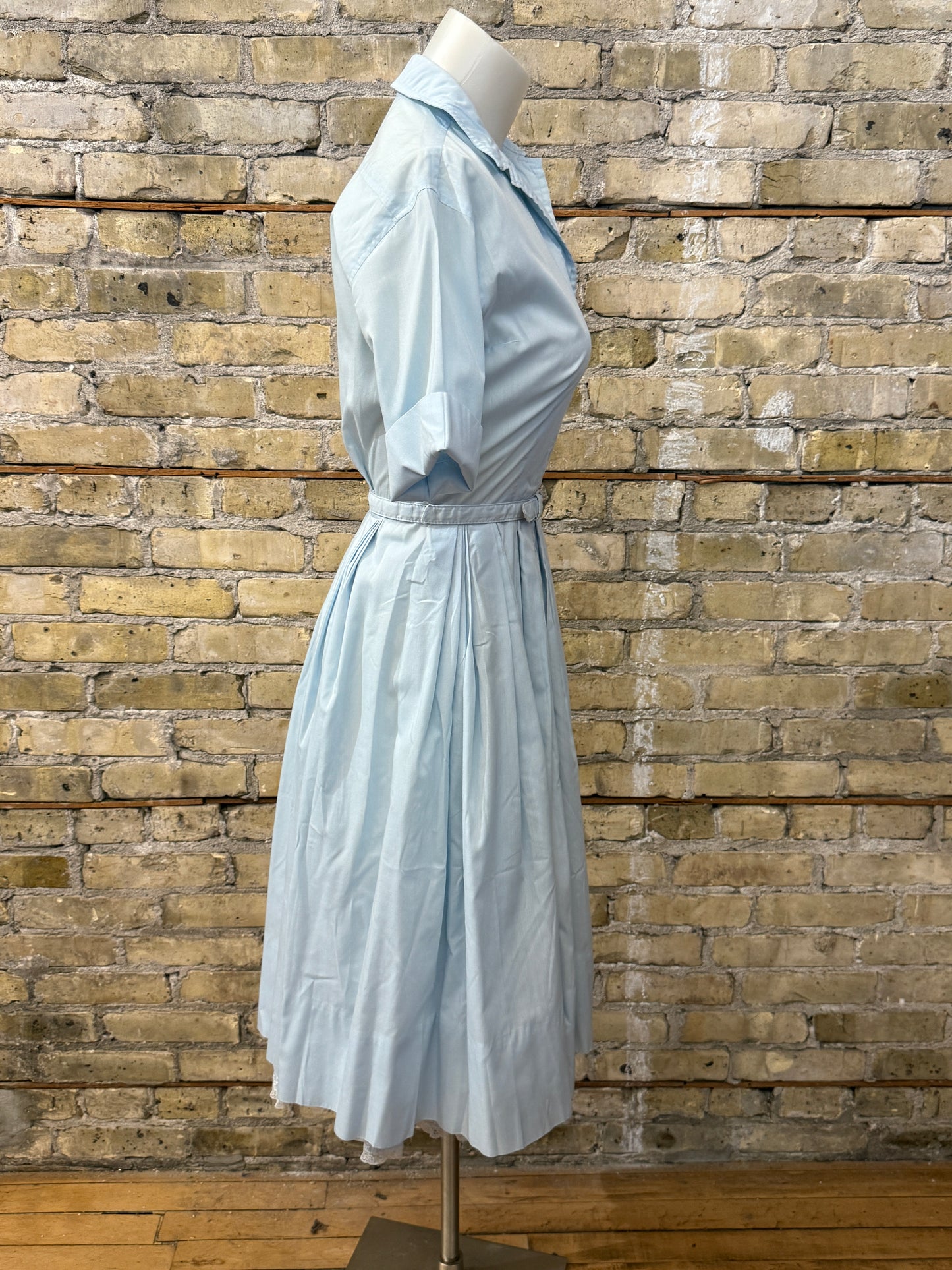 Blue Cotton Day Dress with Slip