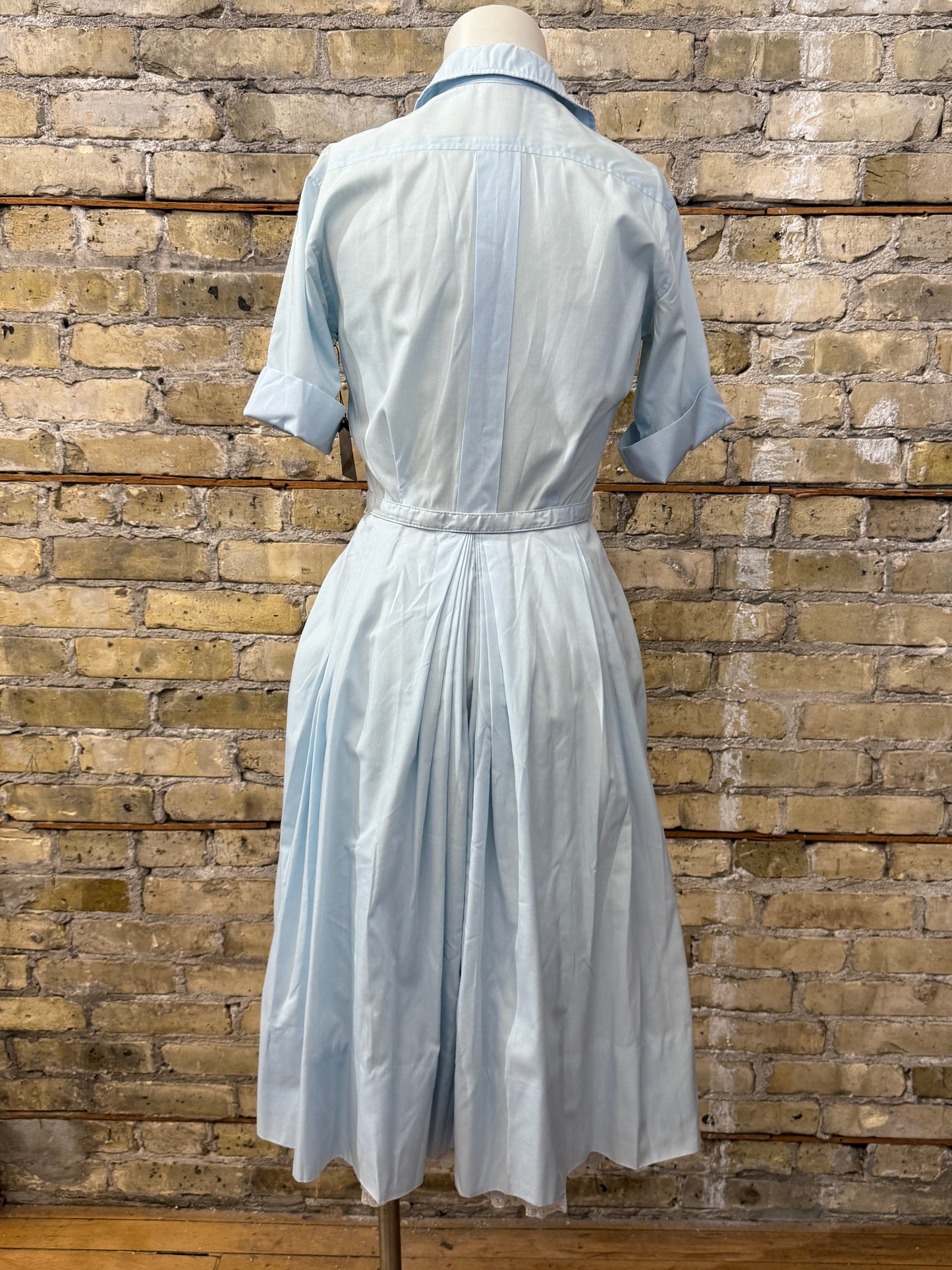 Blue Cotton Day Dress with Slip