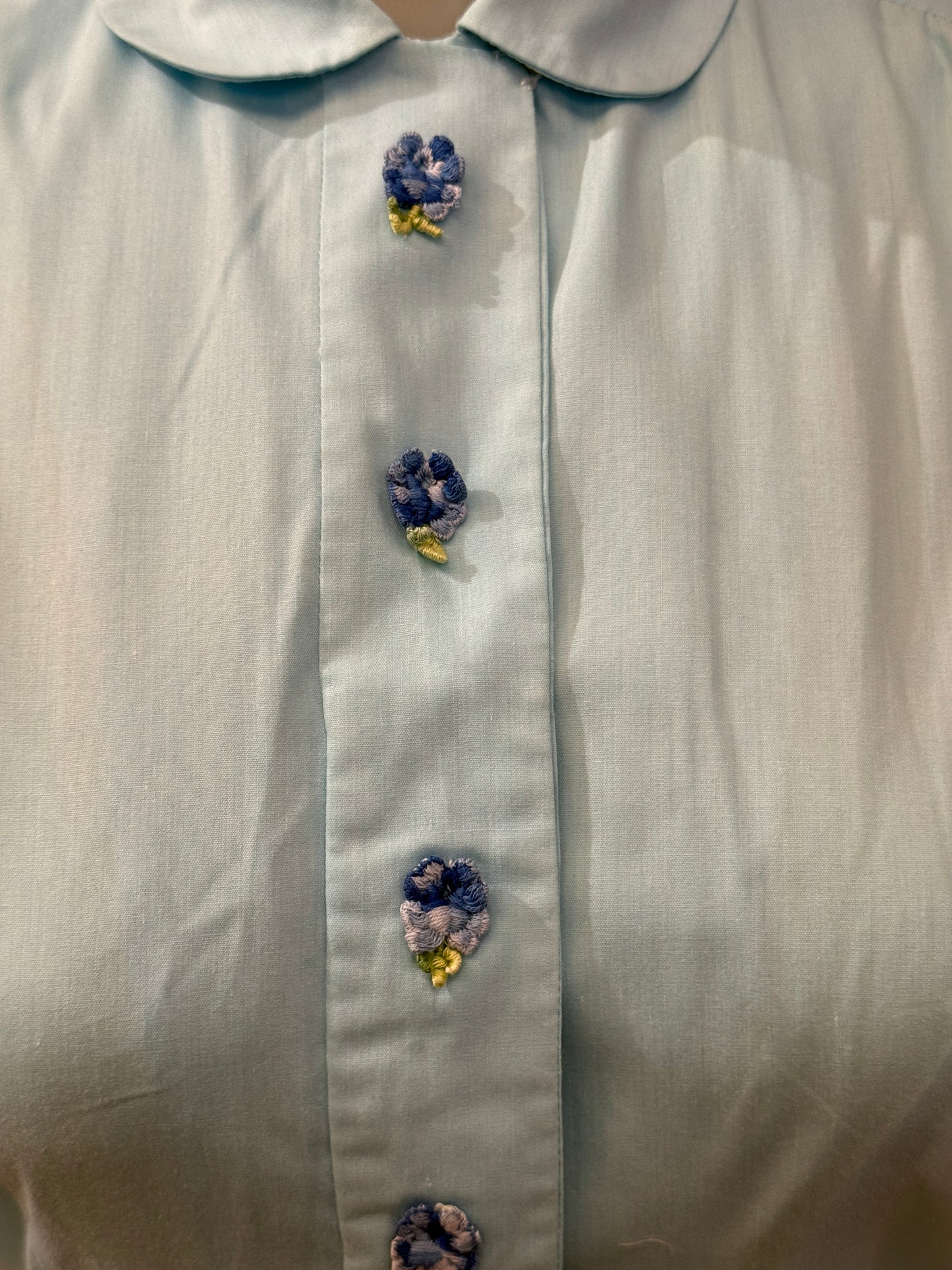 50s Blue Cotton Day Dress