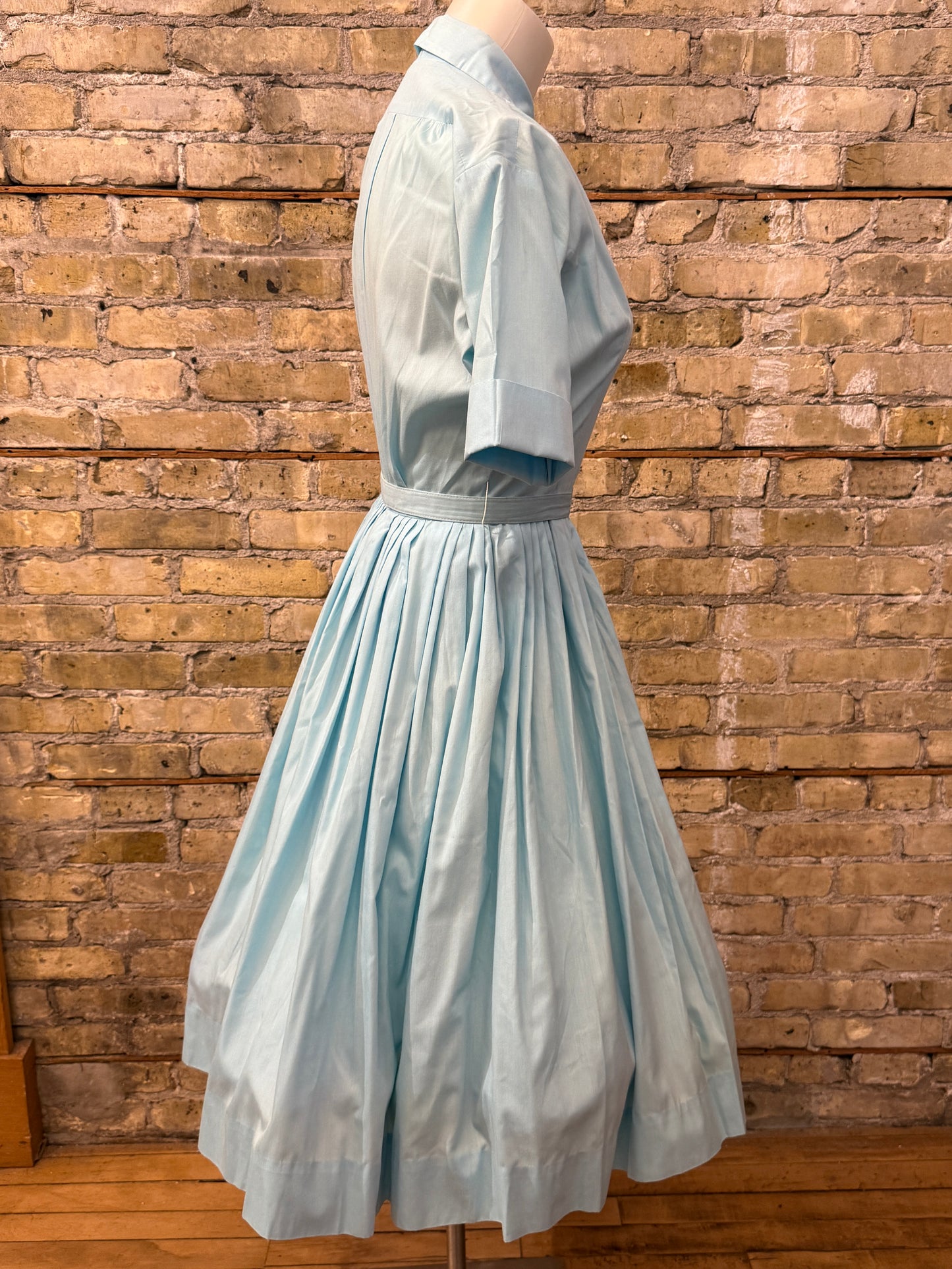 50s Blue Cotton Day Dress