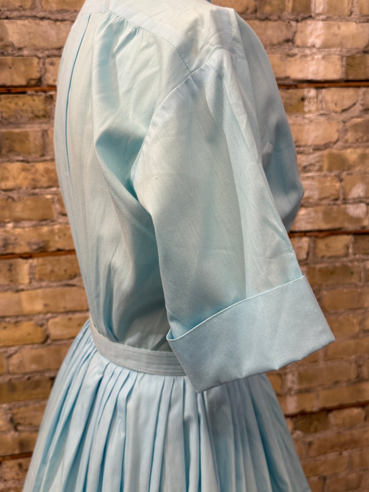 50s Blue Cotton Day Dress