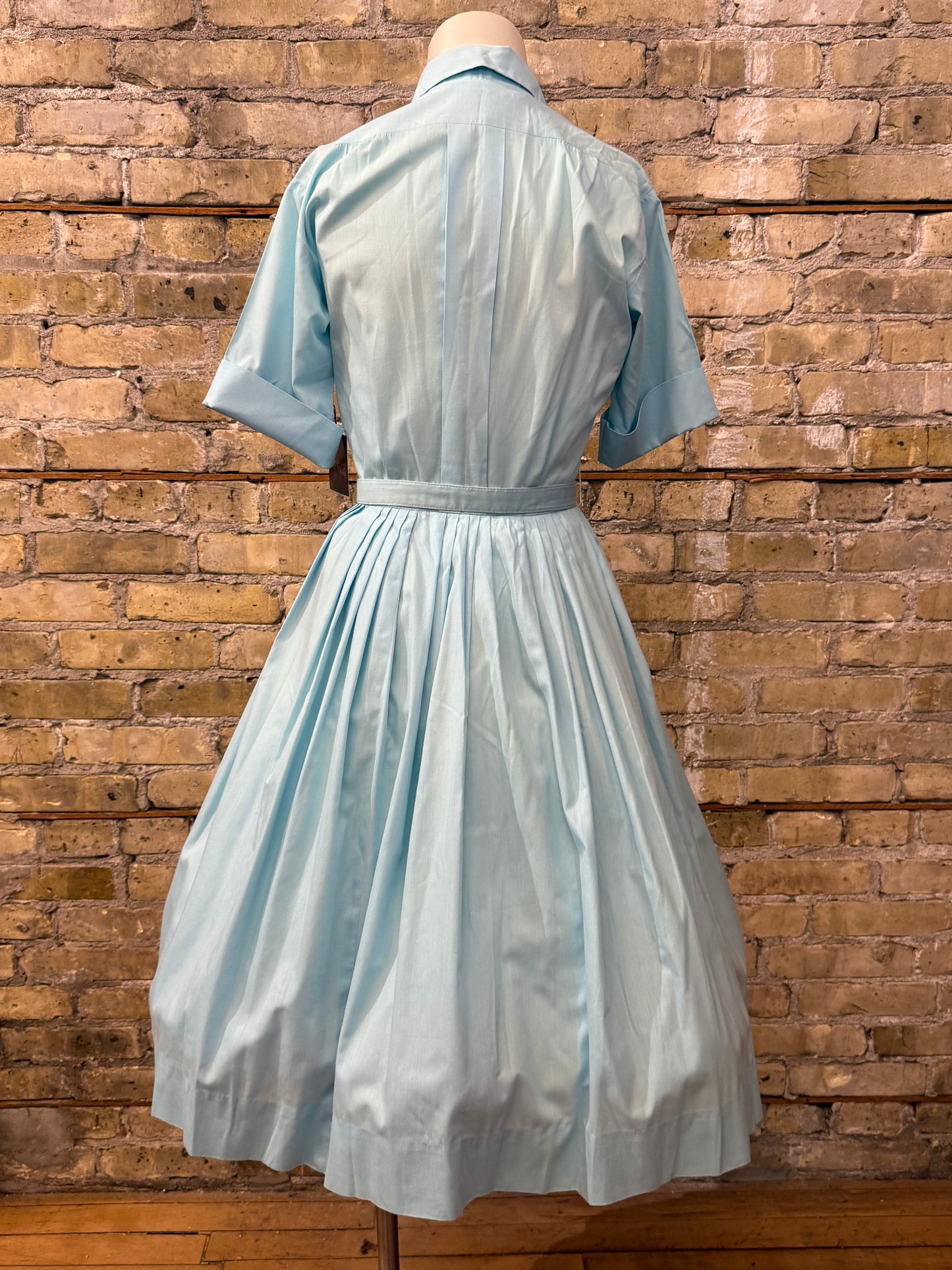 50s Blue Cotton Day Dress