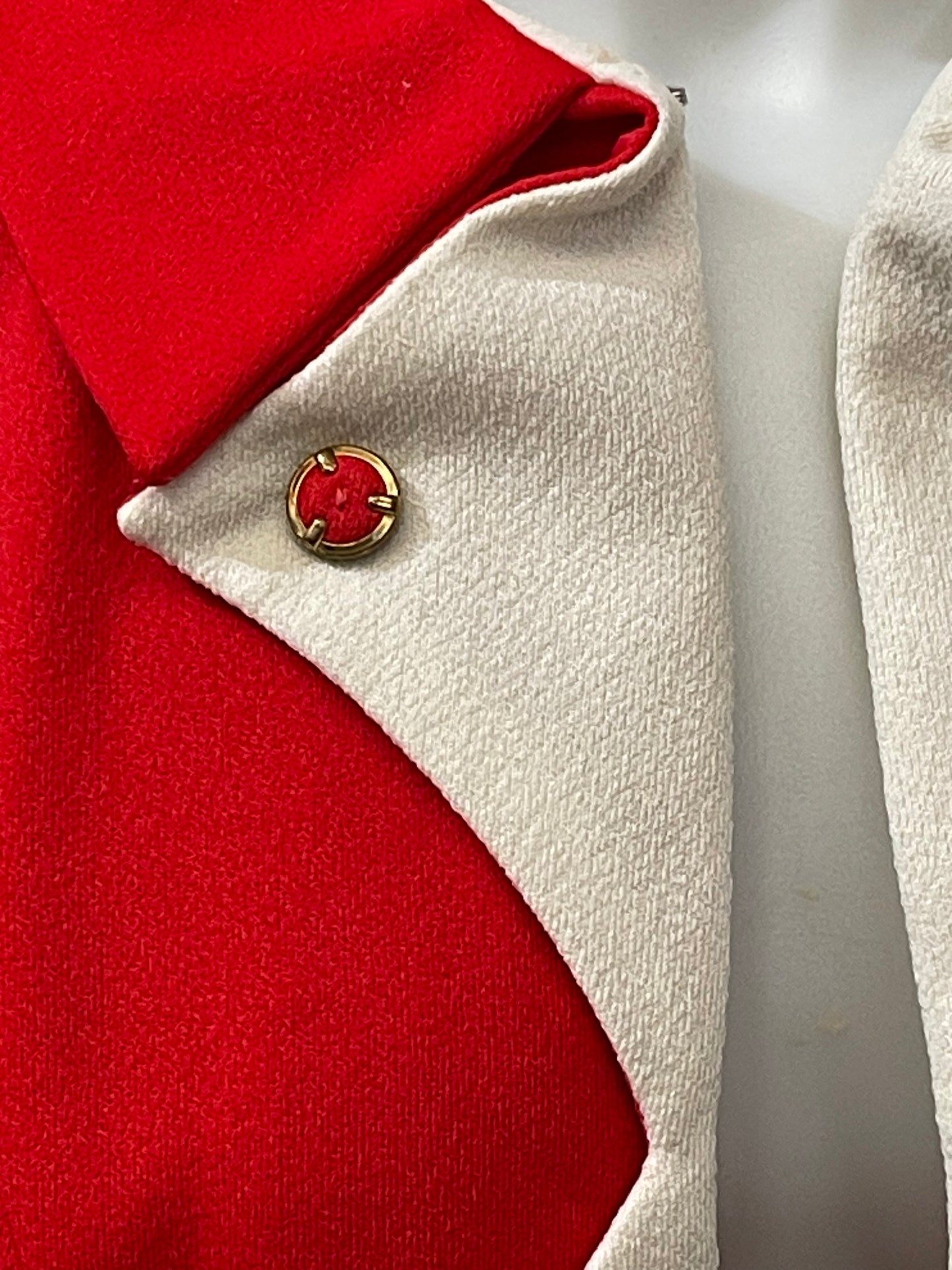 Red & White Open Front Jacket