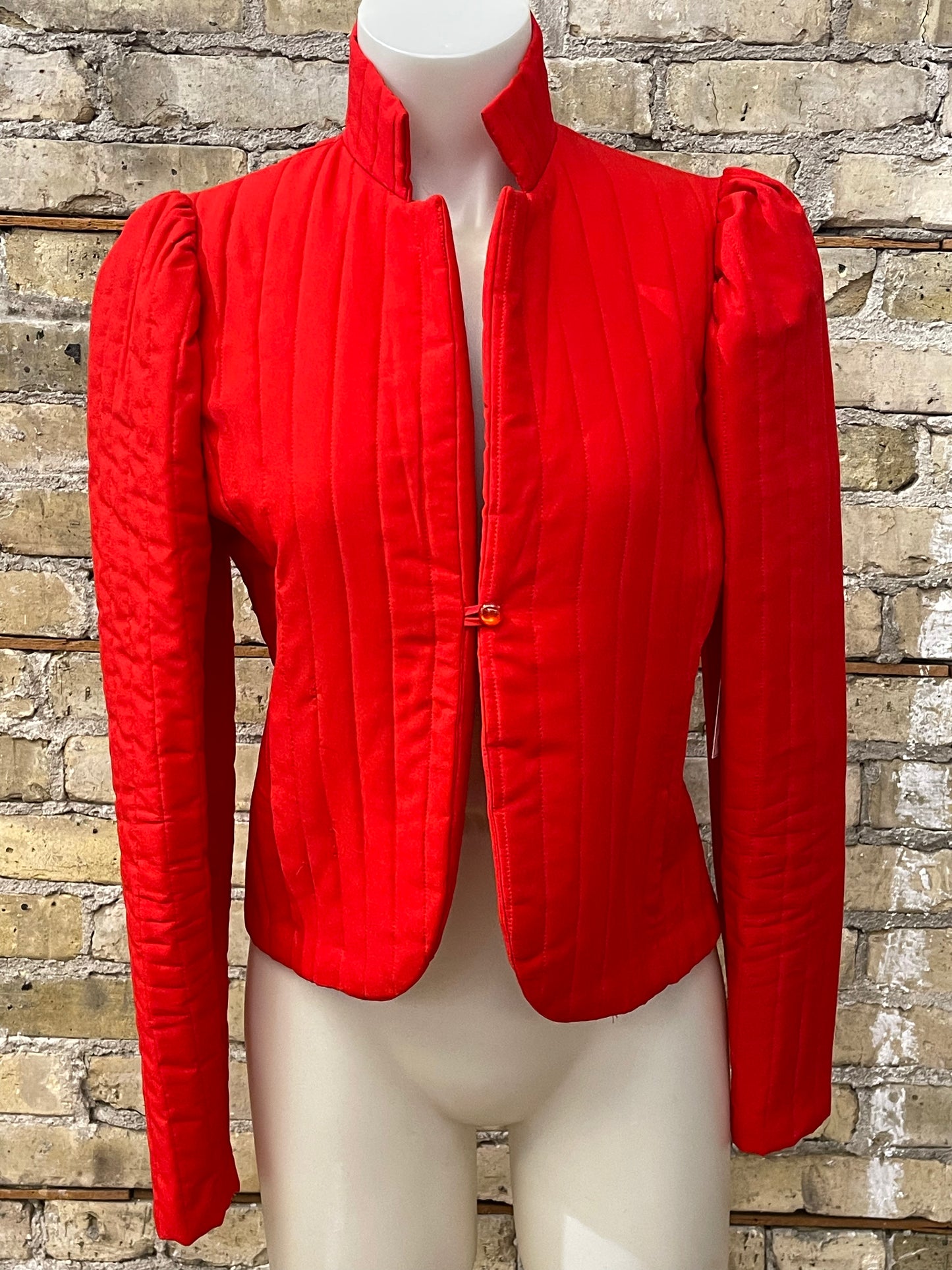 80s Red Quilted Jacket