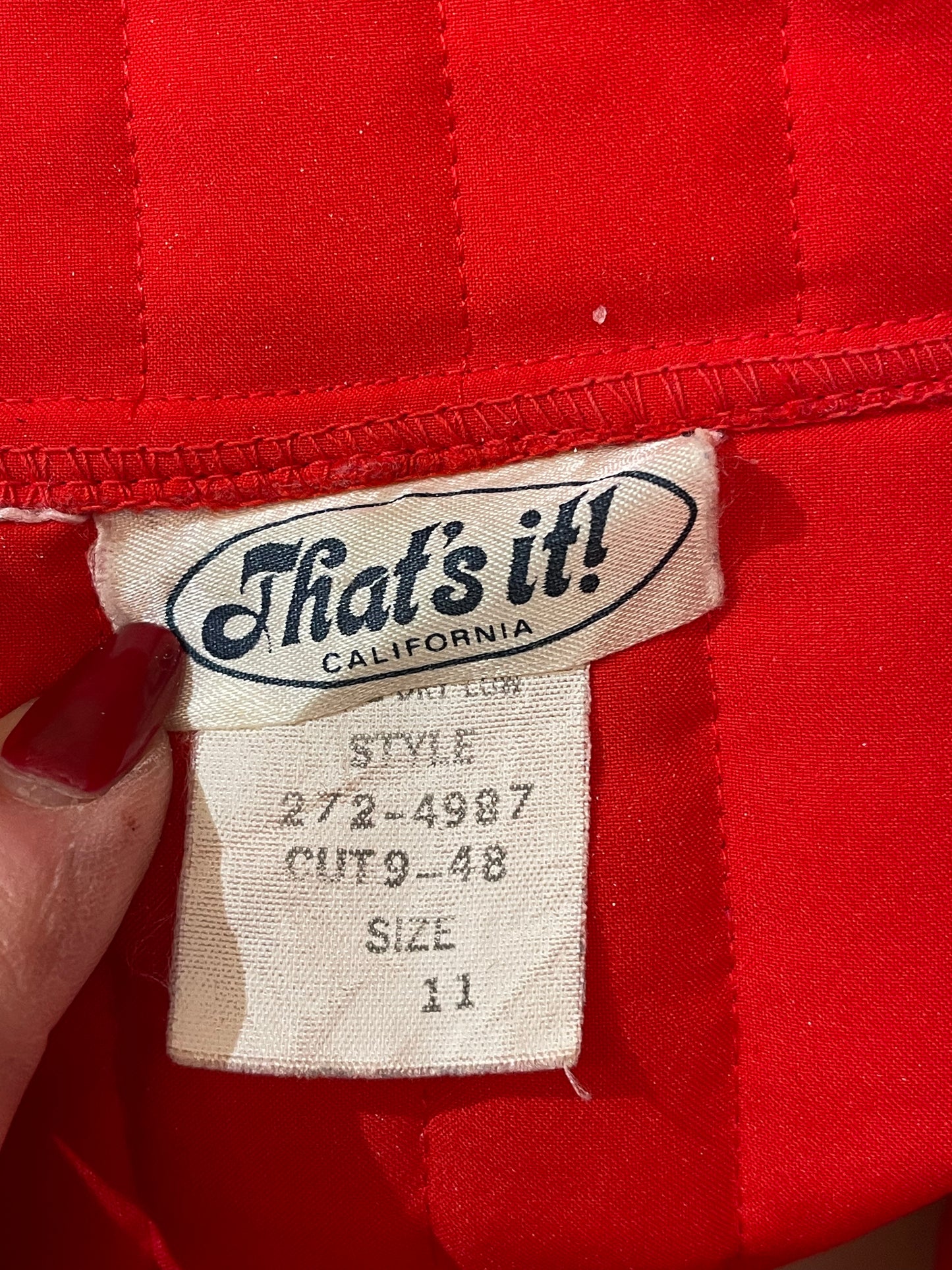 80s Red Quilted Jacket