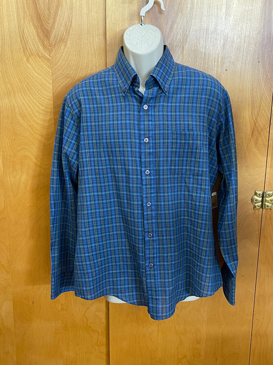 Botany 500 Blue Plaid Shirt