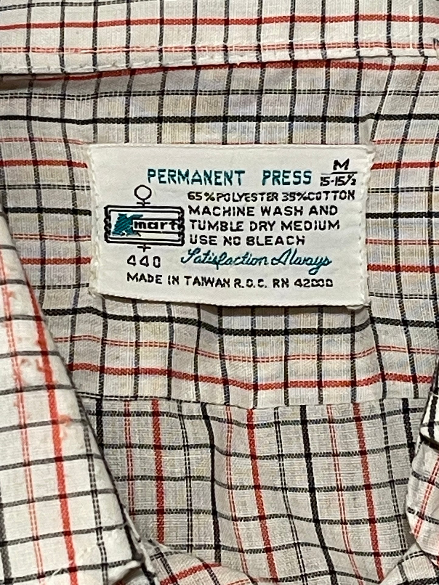 Kmart Permanent Press Windowpane Shirt