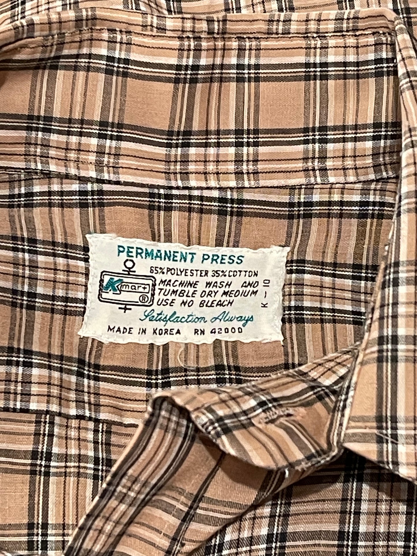 Kmart Permanent Press Plaid Shirt