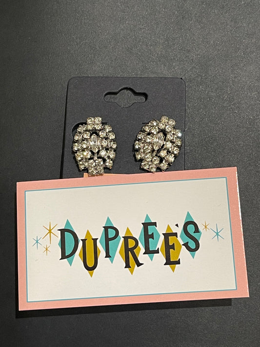 Classic Rhinestone Screw Back Earrings