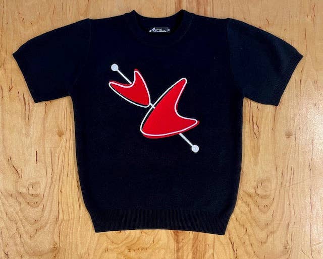 MCM Red Boomerang Black Sweater: X-Large