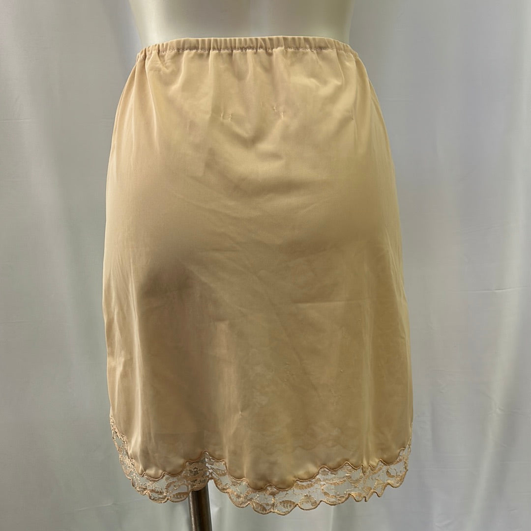 Beige Embroidered Half Slip