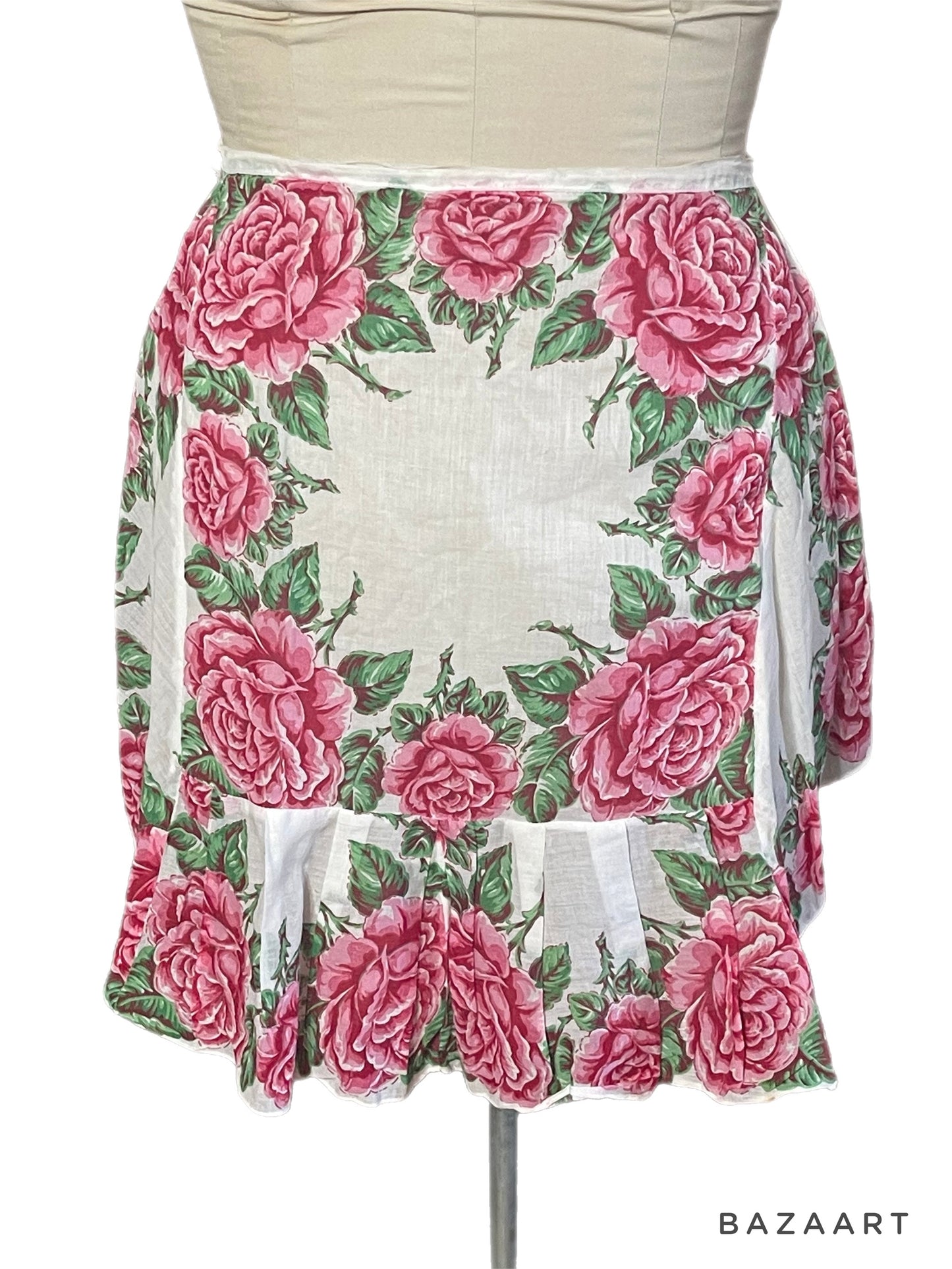 Gauzy Rose Print Kitchen Apron
