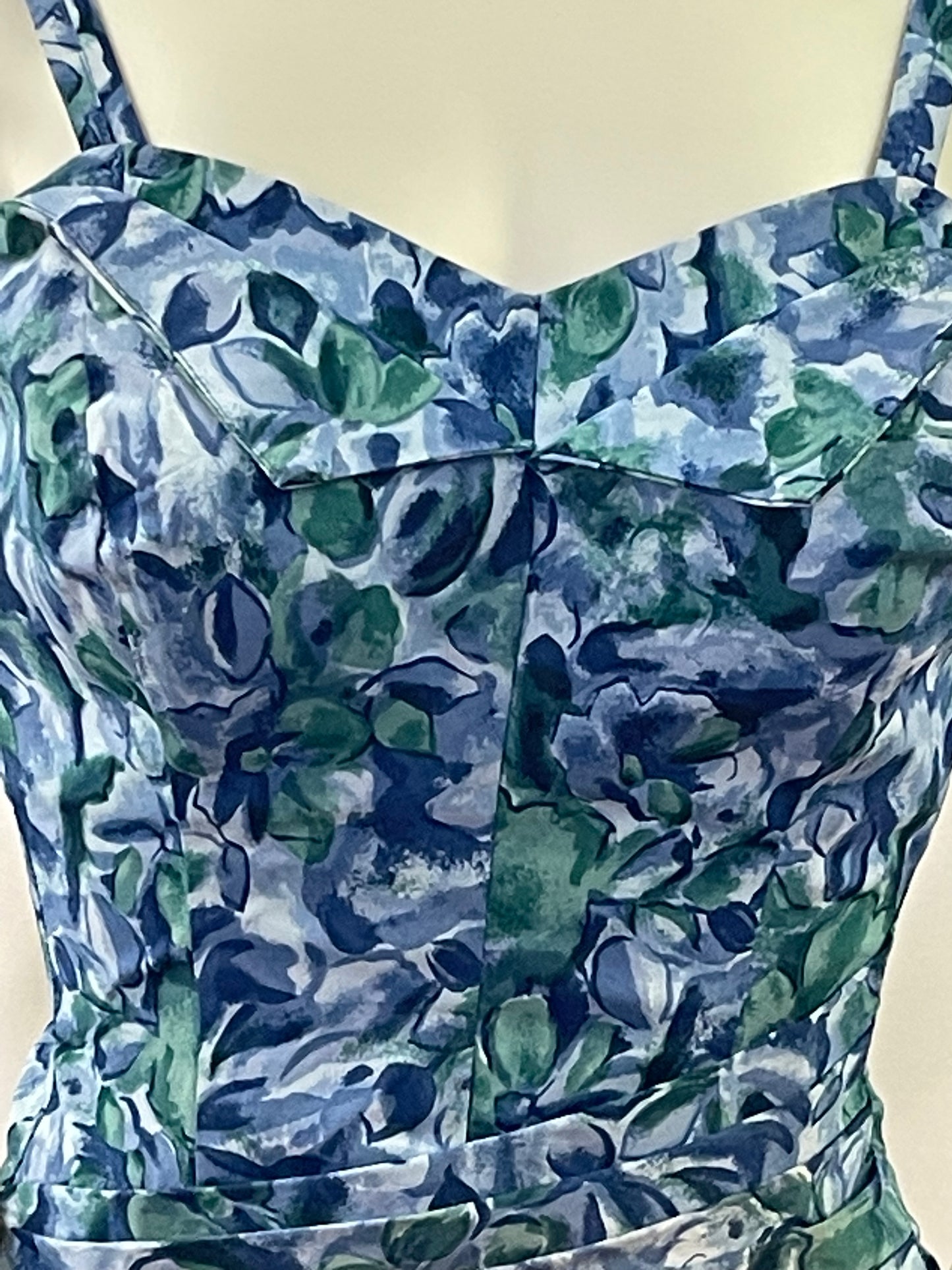 50s Blue Floral Swimsuit