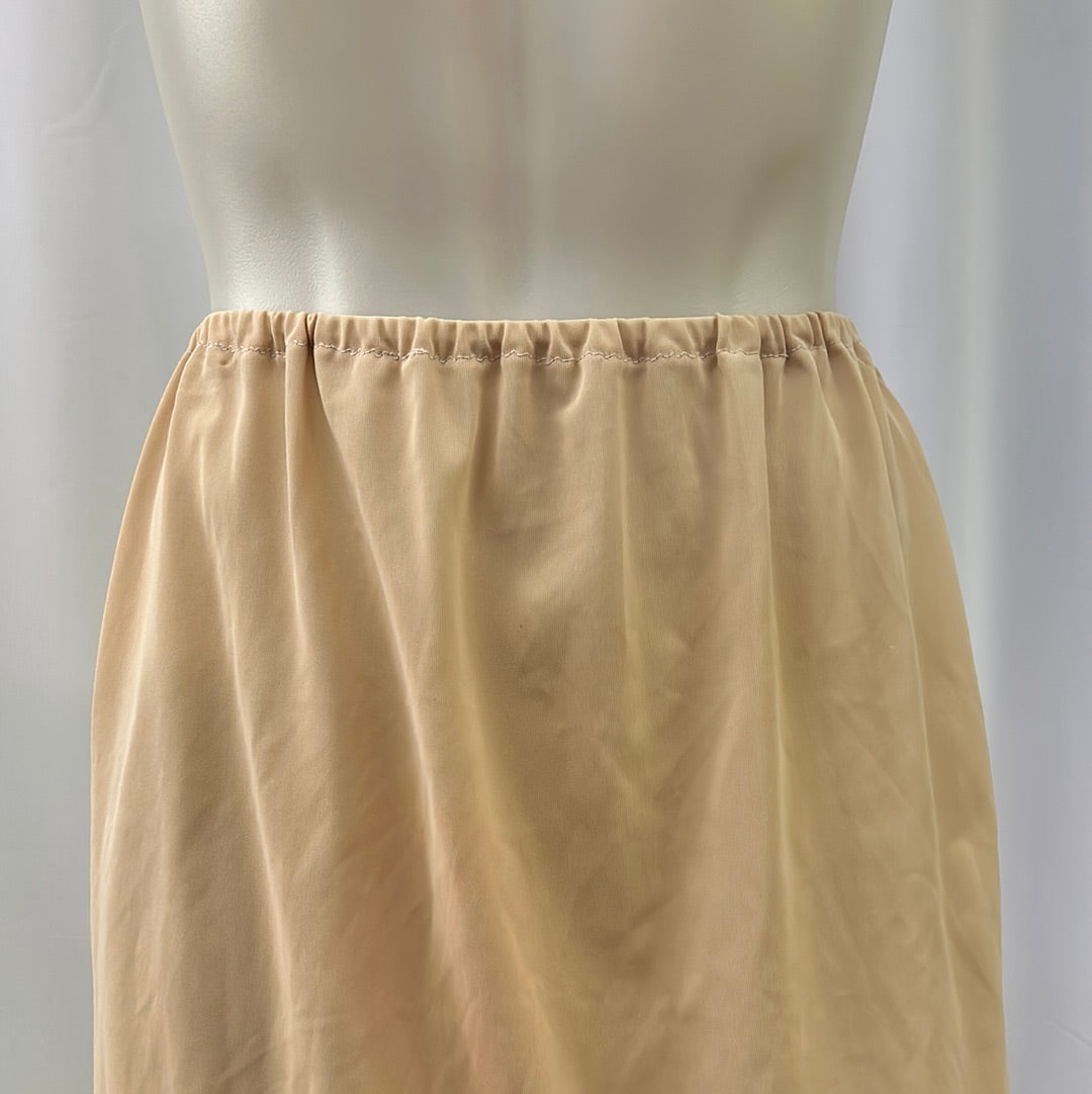 Beige Embroidered Half Slip