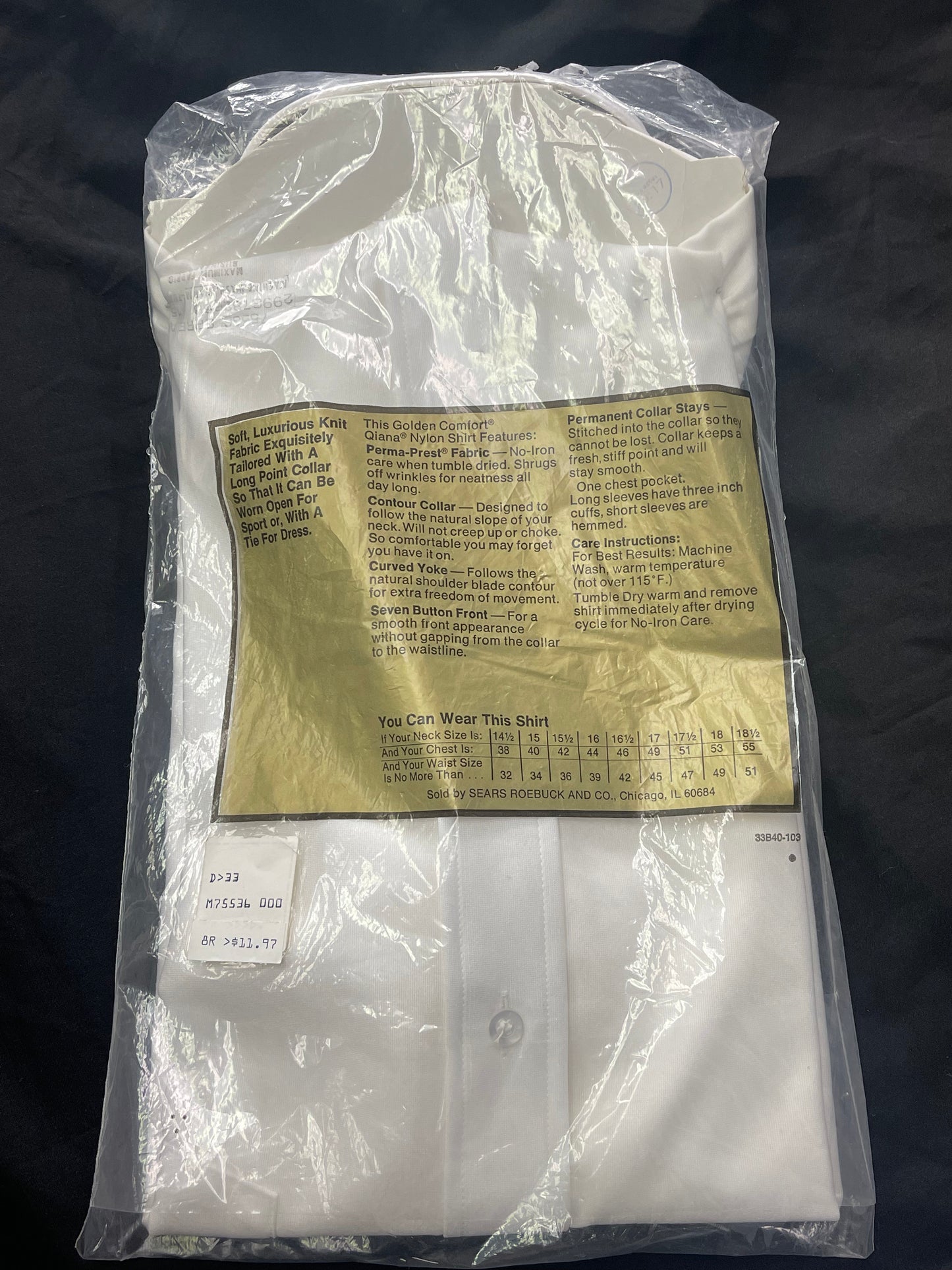 Men’s Sears Collared White Dress Shirt