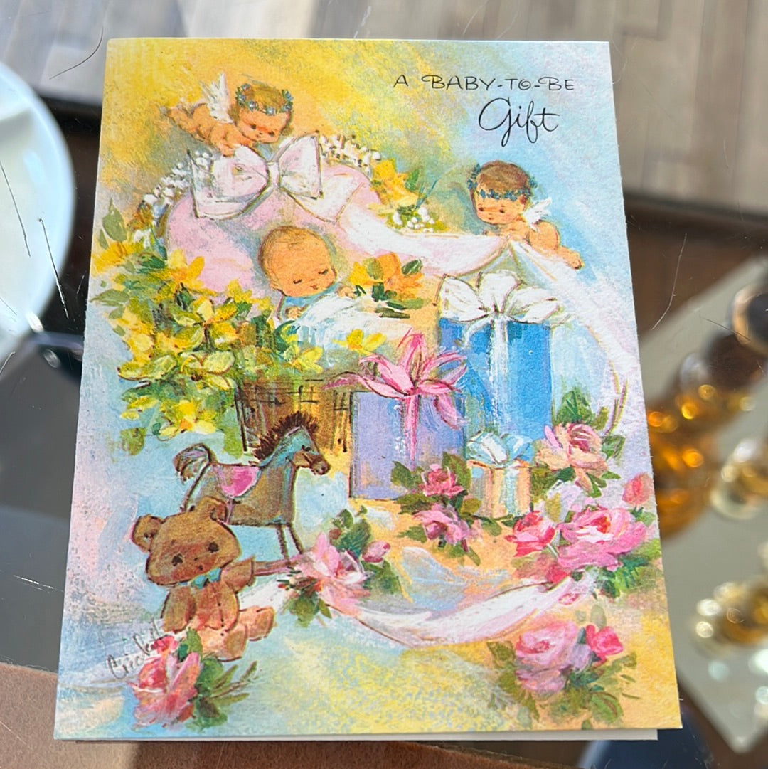 A baby to be gift card
