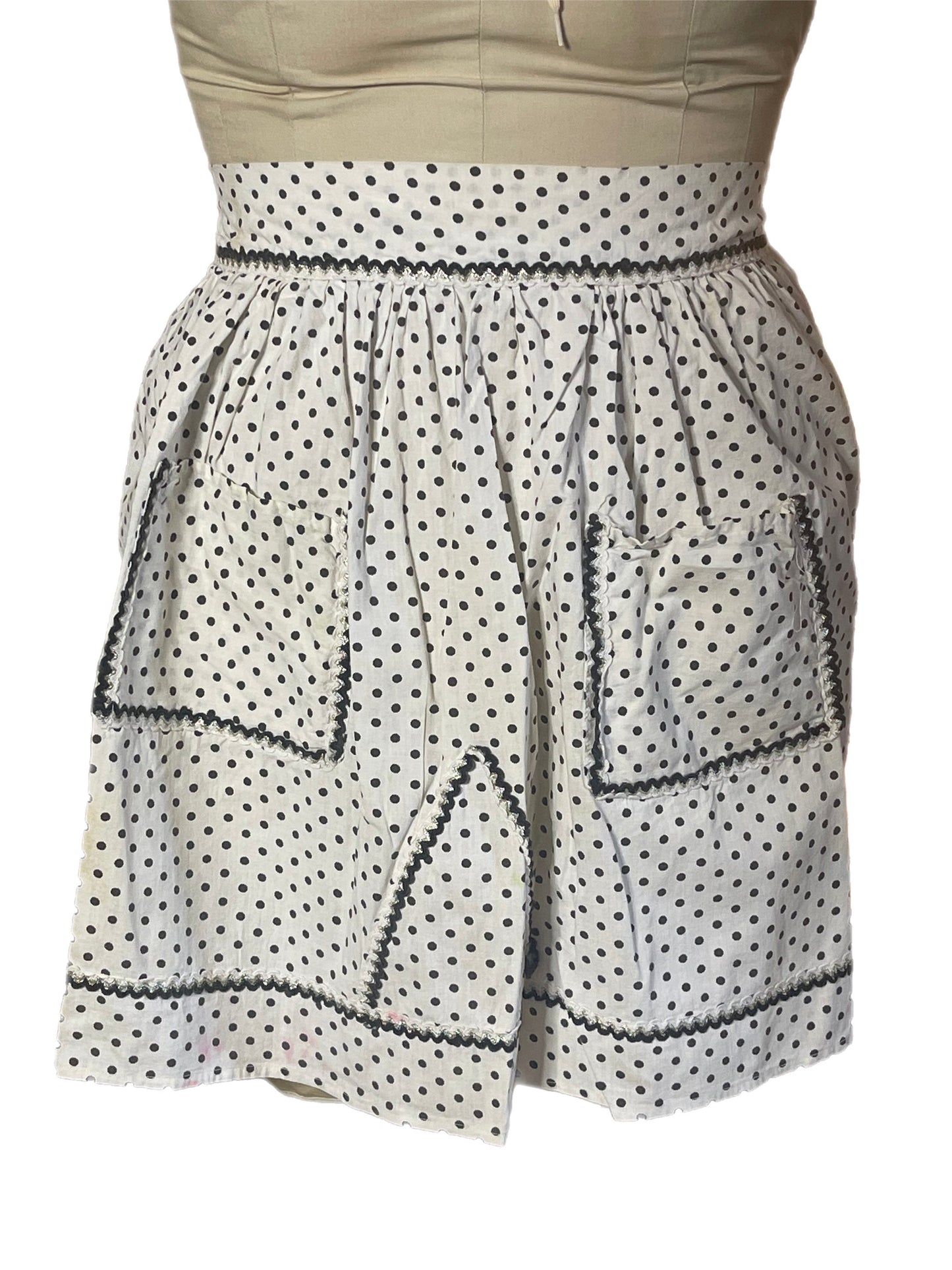 Black & White Polka Dot Kitchen Apron